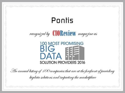 Pontis Receives Recognition as One of the 100 Most Promising Big Data Solution Providers by CIOReview