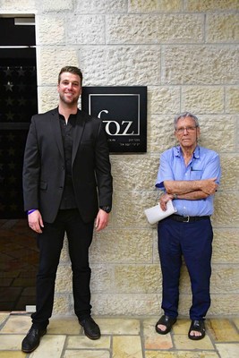 Best Selling Author Amos Oz with Michael Evans' representative entrepreneurs on his visit in Friends of Zion Museum in Jerusalem.