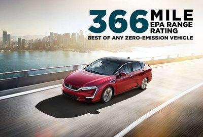 Honda Clarity Fuel Cell Boasts EPA 366-Mile Range Rating, Best of Any Zero-Emission Vehicle 