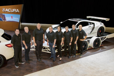 2017 Acura NSX GT3 Racing Drivers (From Left to Right): Ryan Eversley, Peter Cunningham, Art St. Cyr, Michael Shank, Katherine Legge, Oswaldo Negri Jr., Andy Lally, Jeff Segal
