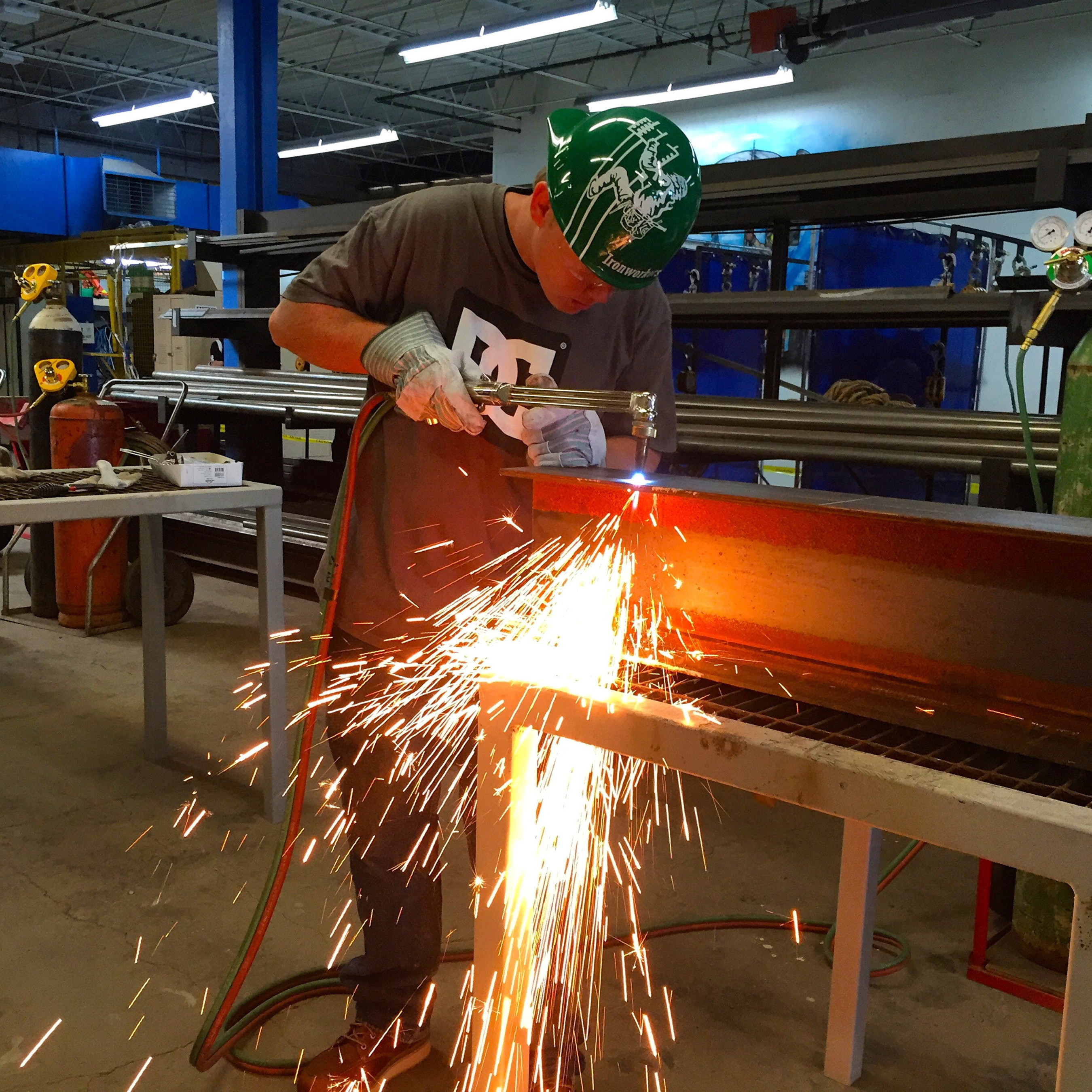 Sparks fly at Ironworker Apprentice competition (PRNewsFoto/Iron Workers Union)