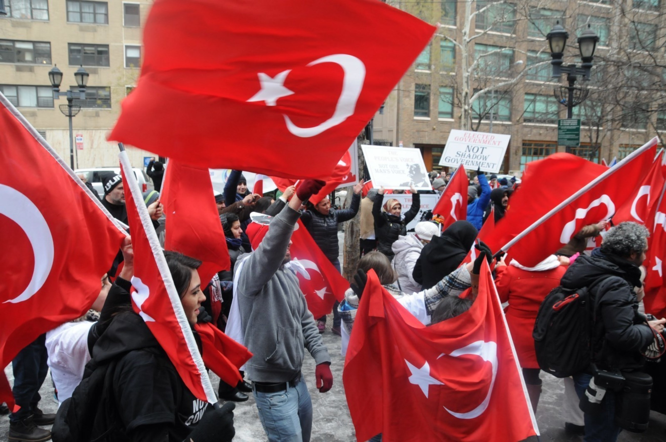 Protestors state that they are against the Gulen Movement's shadow government.