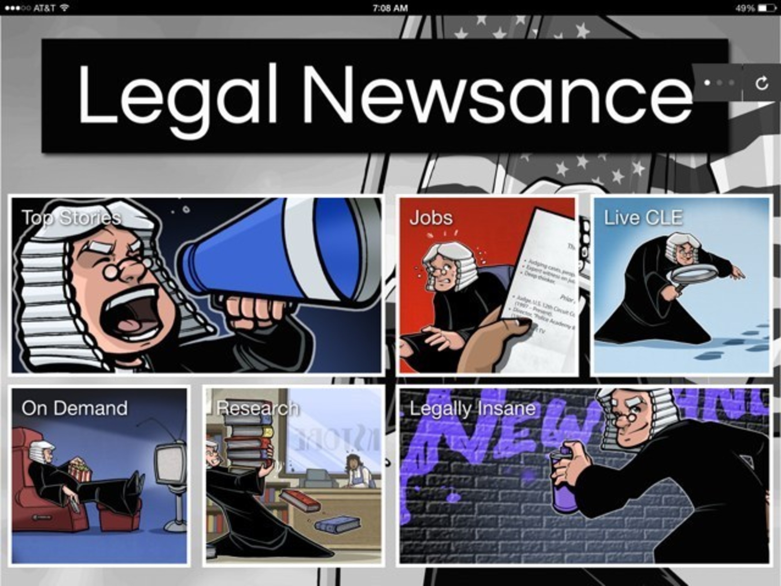Legal Newsance - iPad home screen