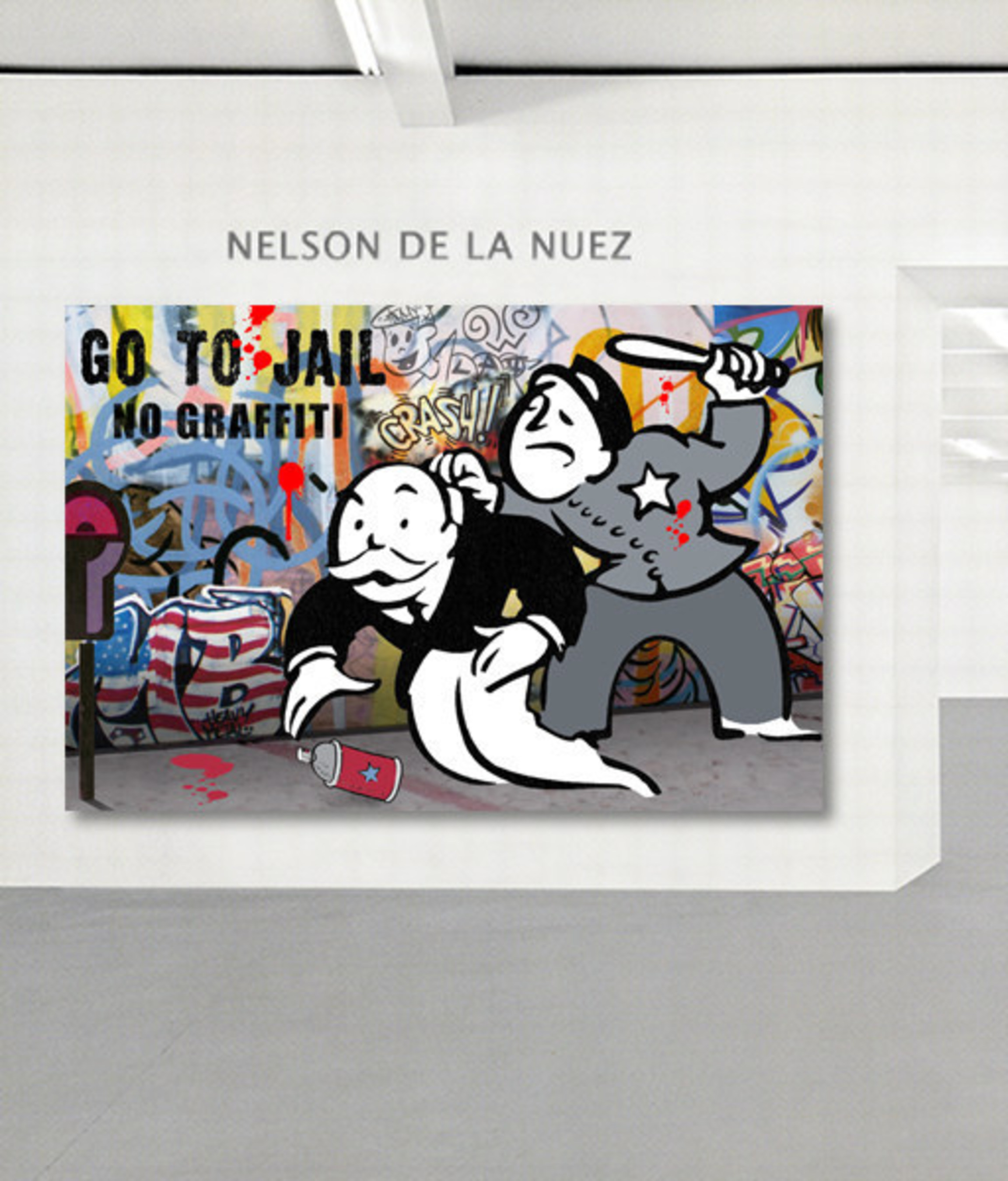 "Graffiti is Not Art:" Hand Painted 1 of a Kind on Canvas, King of Pop Art Nelson De La Nuez