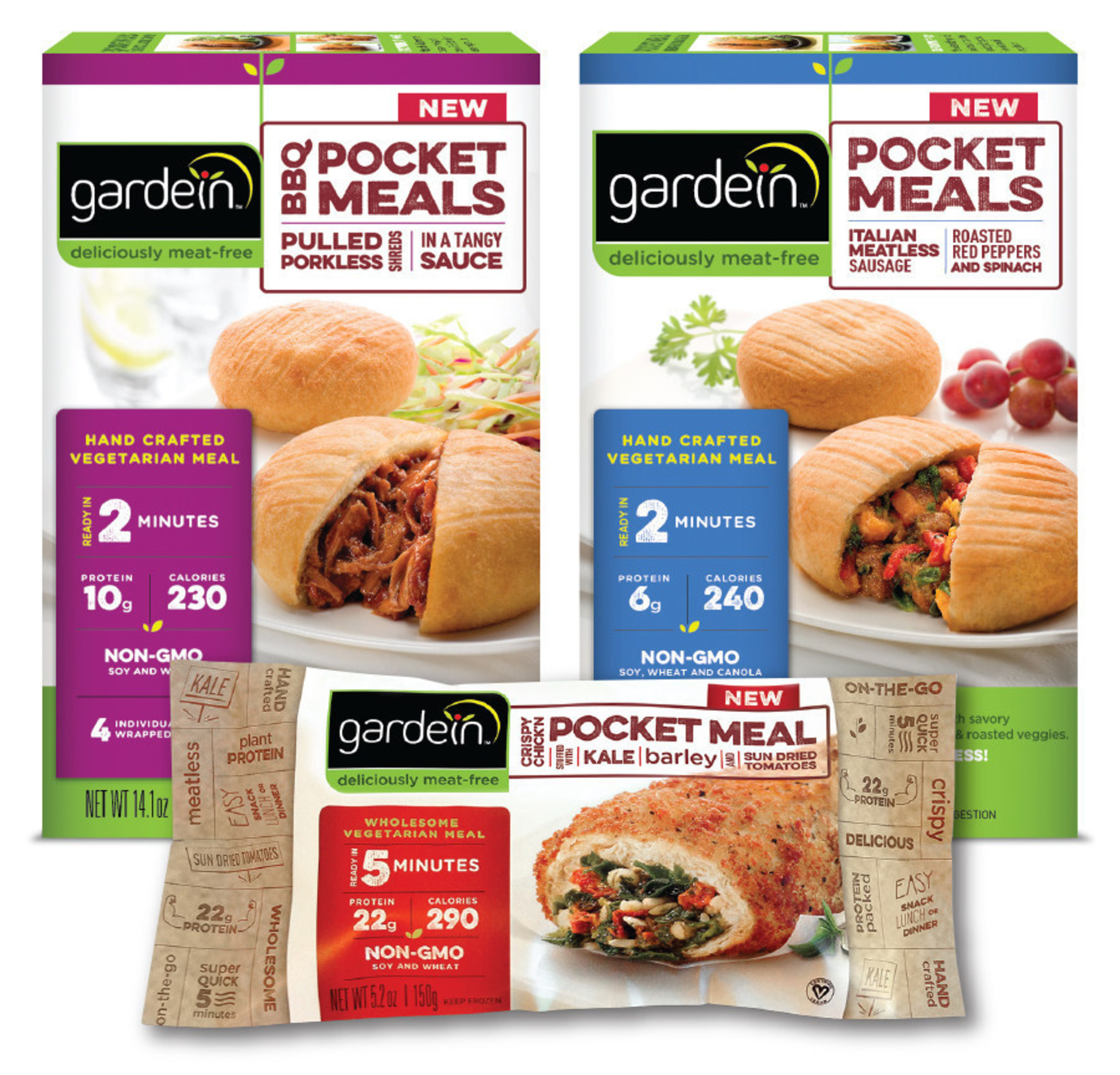 gardein introduces healthier handheld products with three new meat-free pocket meals www.gardein.com