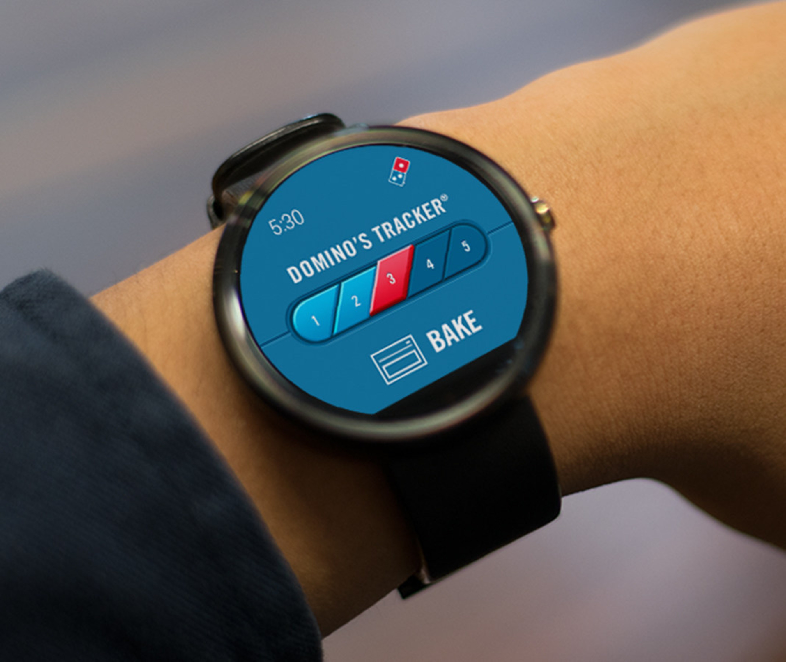 Domino's customers can now track and place their order on Android Wear (pictured) and Pebble smartwatches.