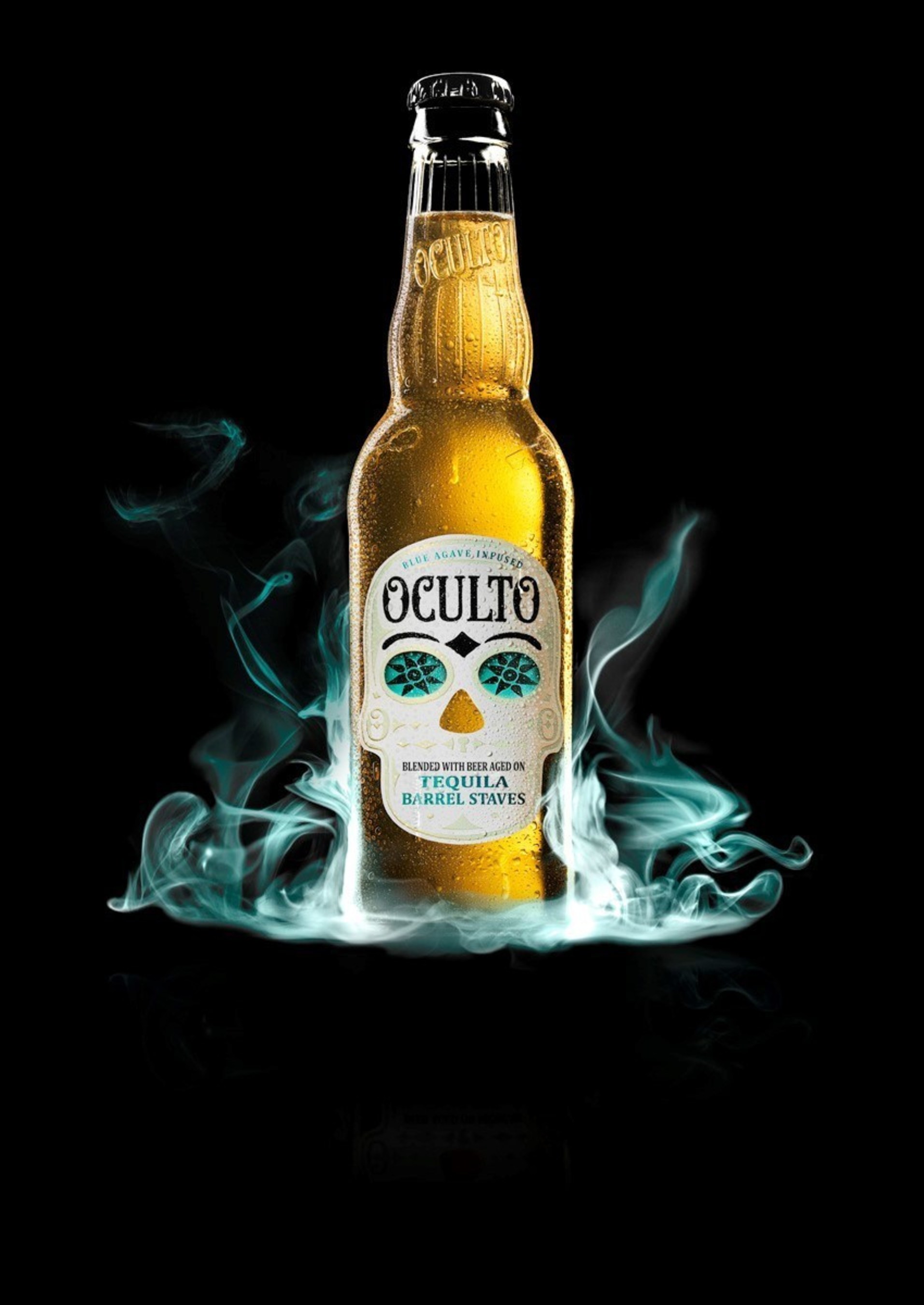 Oculto, which launched nationwide on Friday the 13th, is a unique lager blended with beer aged on tequila barrel staves.