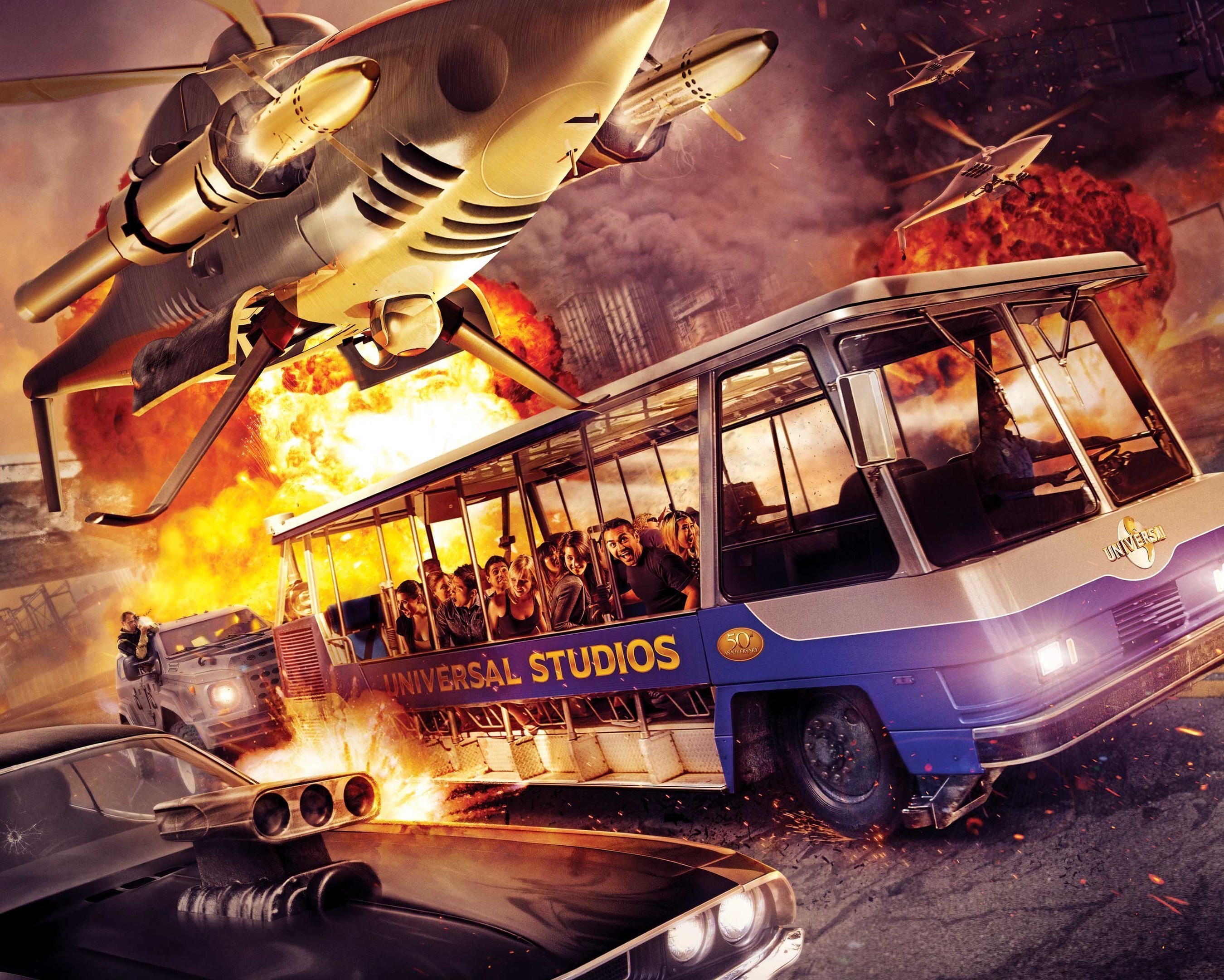 New thrill ride "Fast & Furious--Supercharged" races into Universal Studios Hollywood, opening Thursday, June 25.