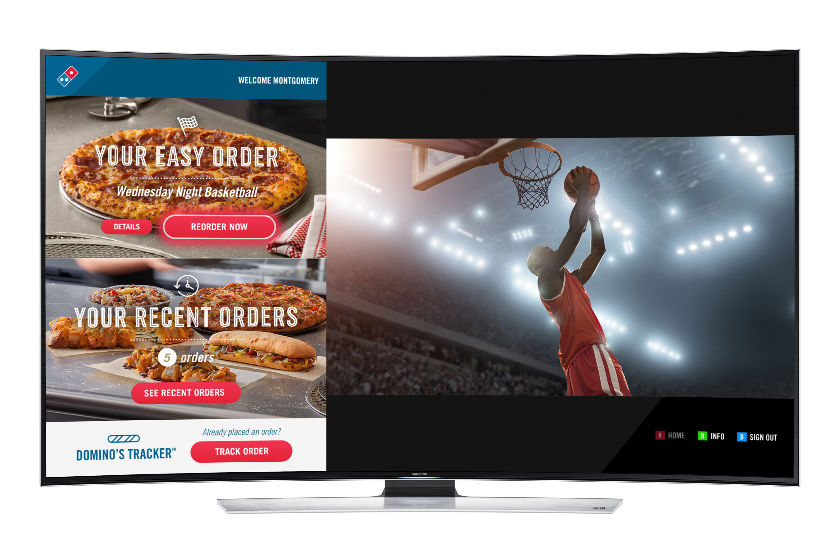 You can now order and track your pizza from Domino's through your Samsung Smart TV.