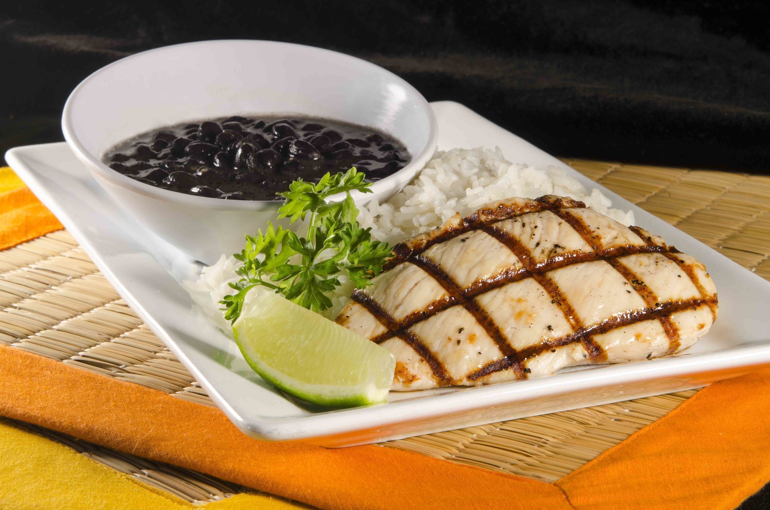 One of the new Giraffas lunch specials for only $5.99 - Grilled Chicken with rice and beans