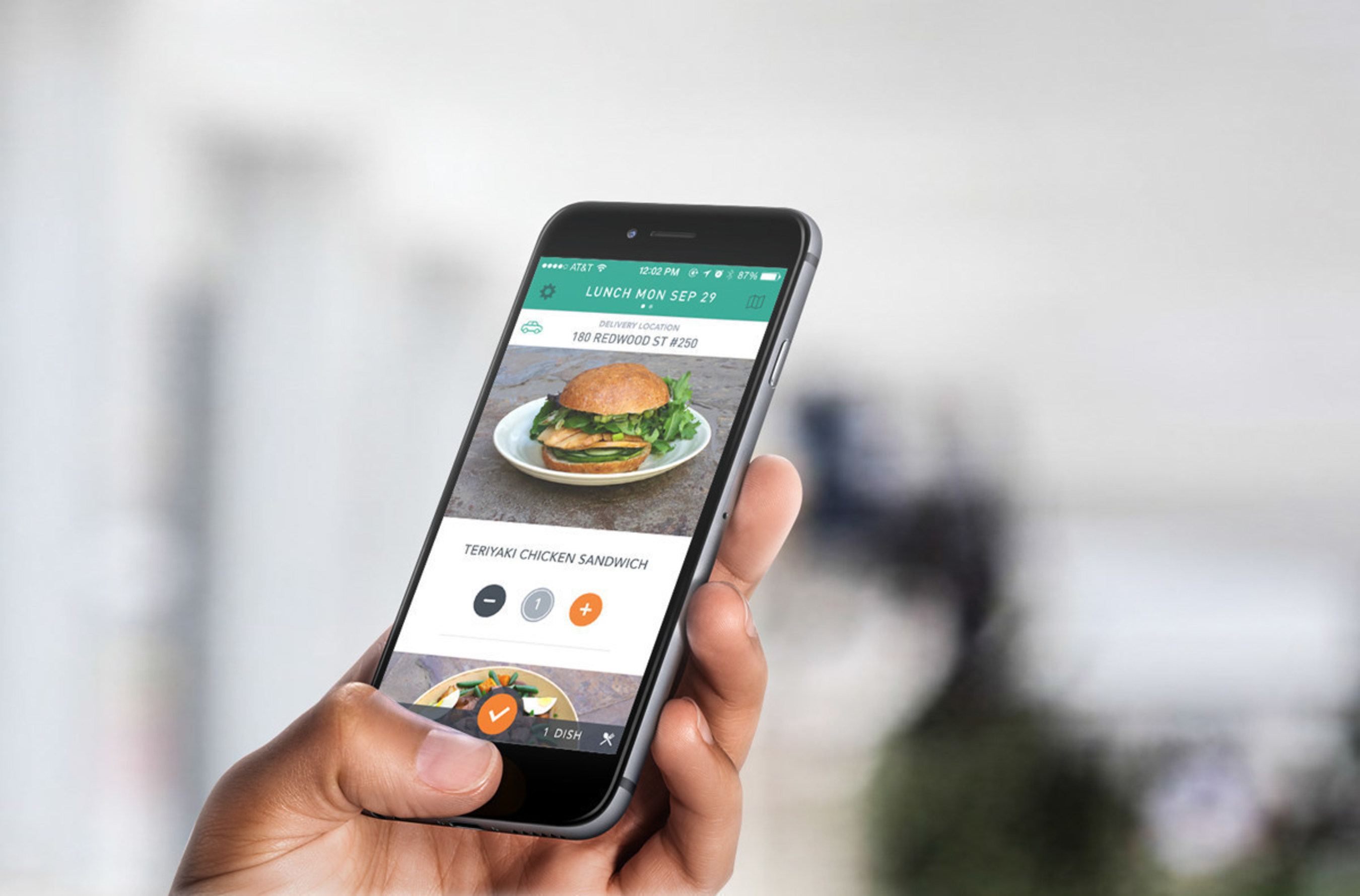 With just a few taps on the Sprig iPhone or Android app, choose from three healthy, ready to eat meal options to be delivered in 15 minutes.