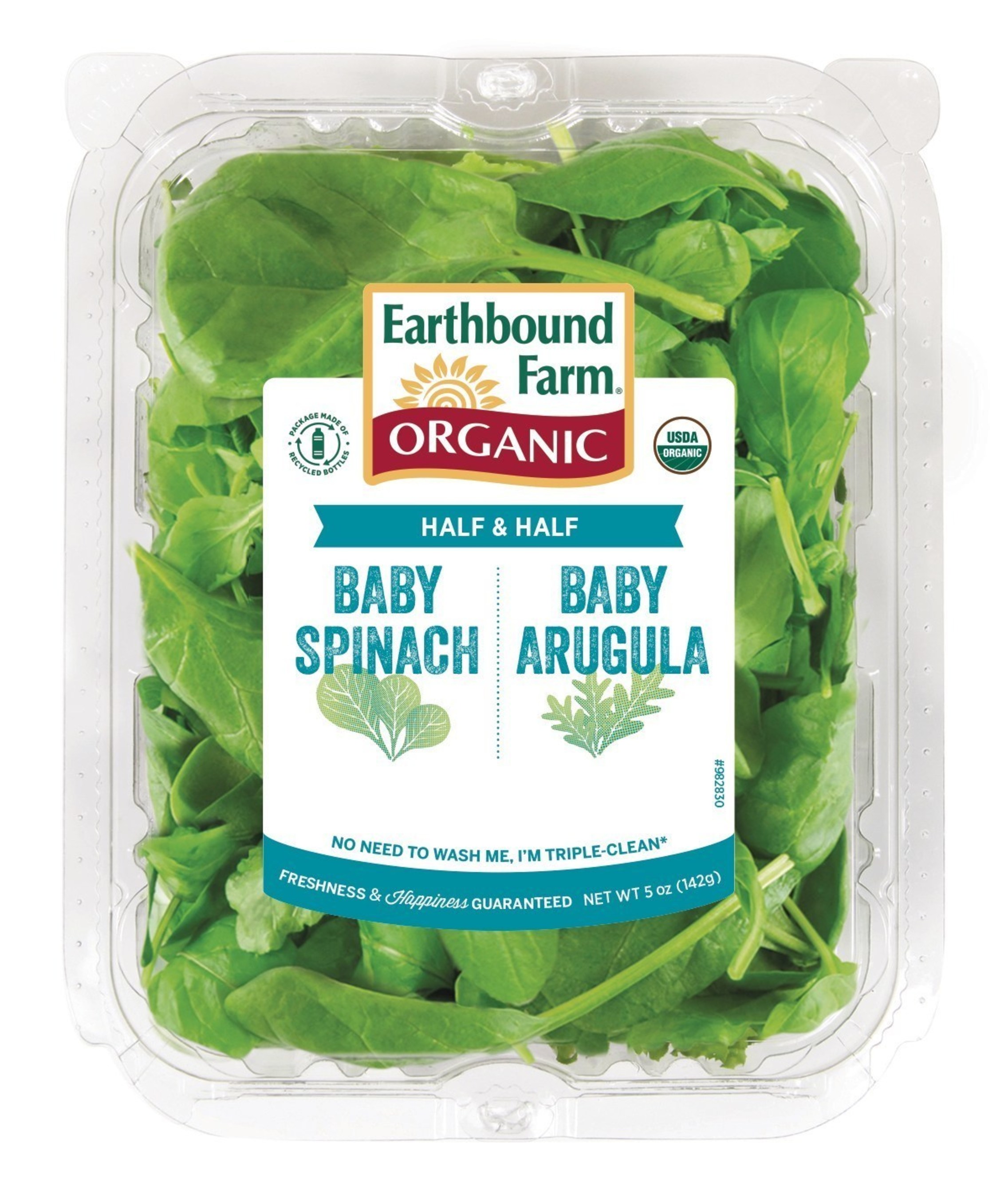 New organic Half & Half: Baby Spinach & Arugula blend from Earthbound Farm