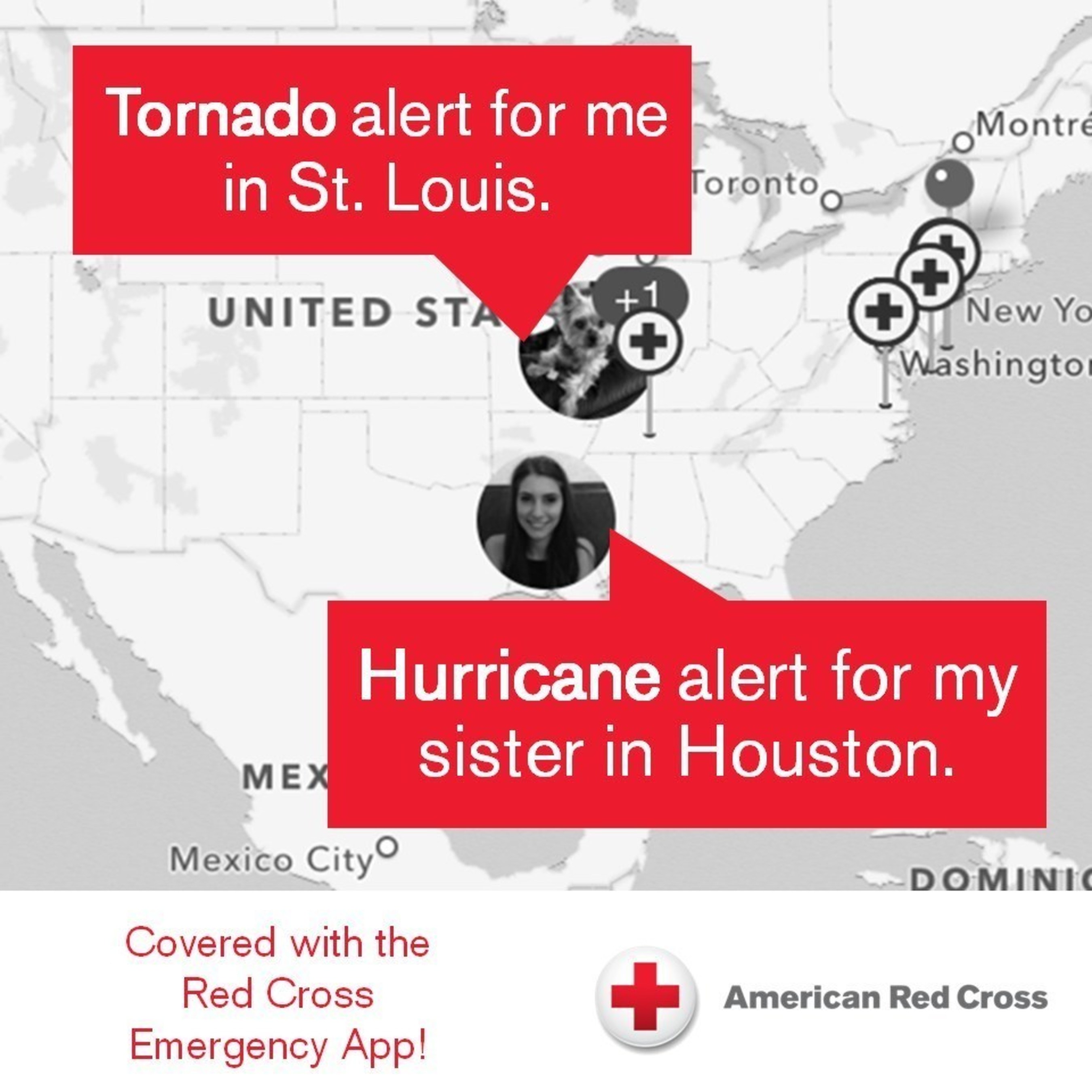 The Red Cross Emergency App lets you set alerts for you and your whole family, wherever you live.