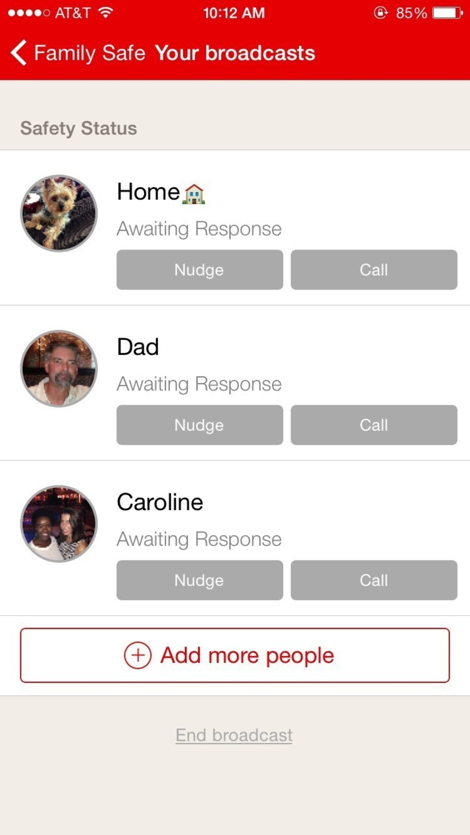 The "Family Safe" feature on the Red Cross Emergency App allows users to to check on loved ones who are in an area affected by an emergency and instantly see if they are okay - even if that loved one hasn't downloaded the Emergency App on their device.