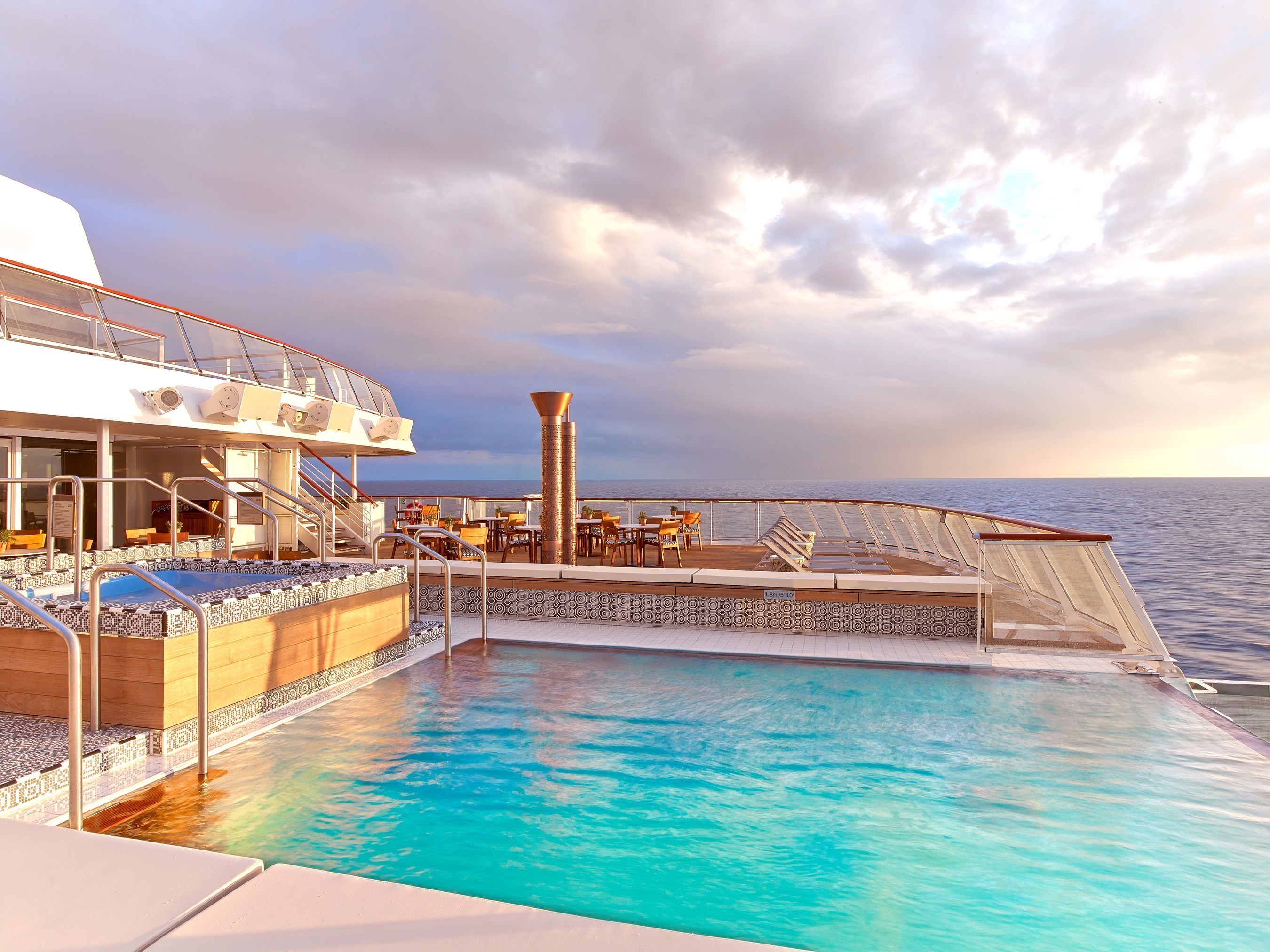 Throughout Viking Star, the first new ship from Viking Ocean Cruises, details were incorporated to pay homage to the company's Nordic heritage and to help guests immerse themselves in local surroundings. A glass-backed infinity pool, which is the only infinity pool of its kind, is cantilevered off the stern and offers unobstructed views, allowing guests to relax in the sun and immerse themselves in the scenery of their surroundings. For more information, visit www.vikingoceancruises.com.