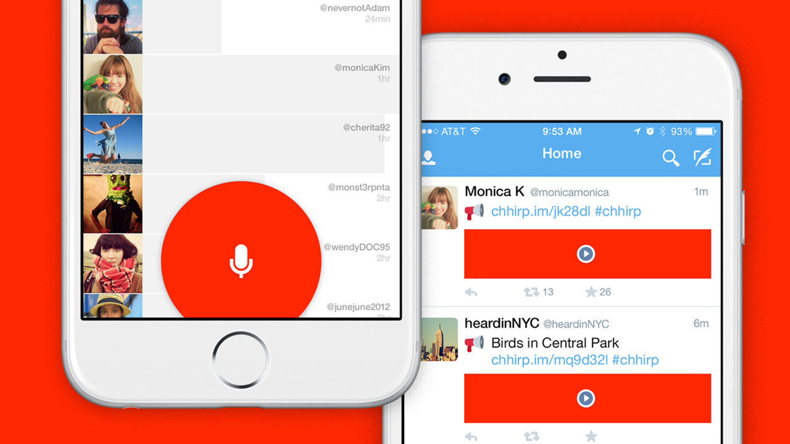 Chhirp is a free iPhone app that works as a mic for Twitter.