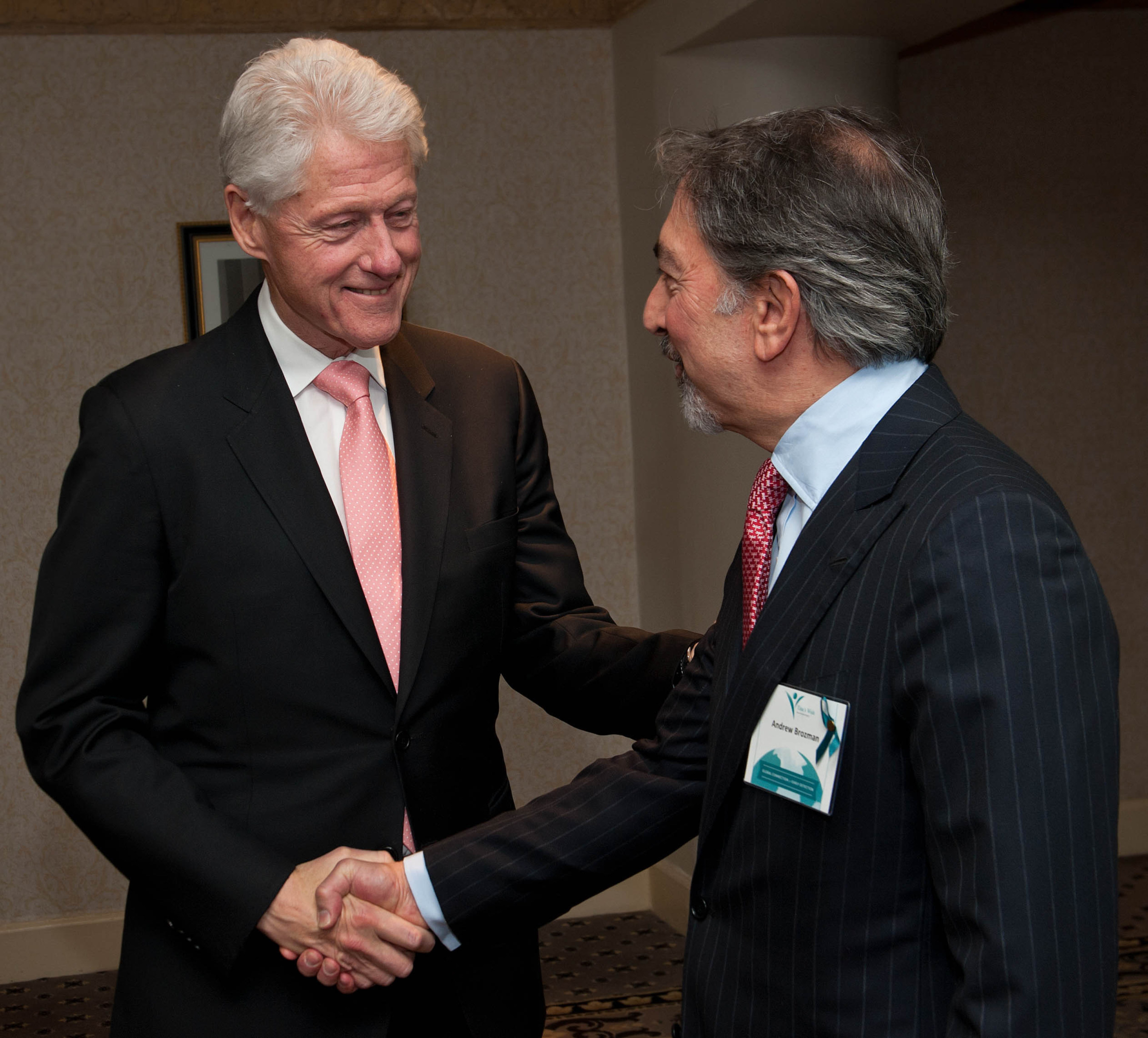 President Bill Clinton and Andrew Brozman, Tina's Wish co-founder and member of the board of directors