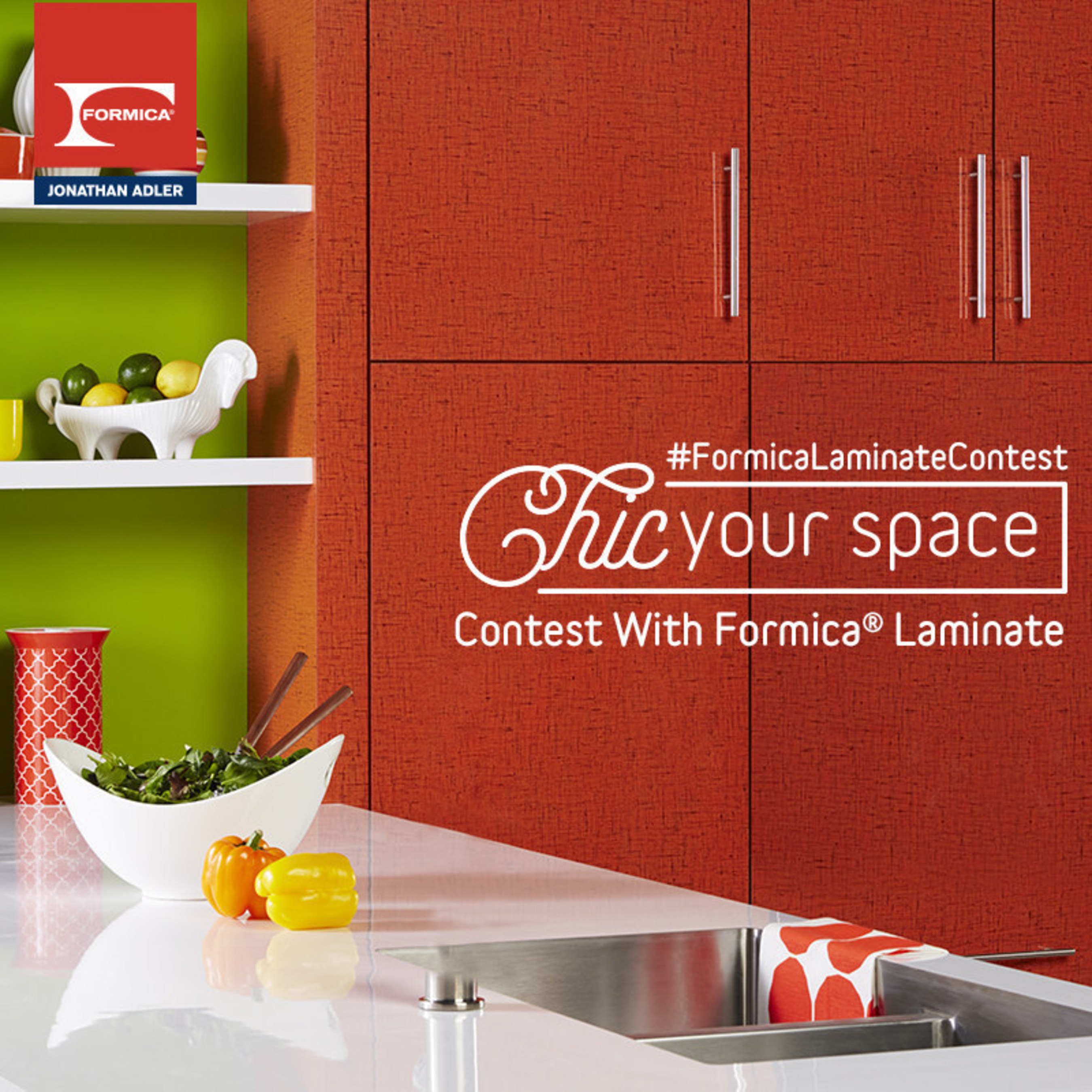 Formica Corporation gives homeowners a chance to win a $10,000 room makeover with the Chic Your Space Contest With Formica(R) Laminate. To enter, users must simply share a photo of the space they want to "chic" using the hashtag #FormicaLaminateContest on Twitter or Instagram, or by direct upload to the contest page at Facebook.com/FormicaGroup. After confirming their entry, users will be entered into the contest.