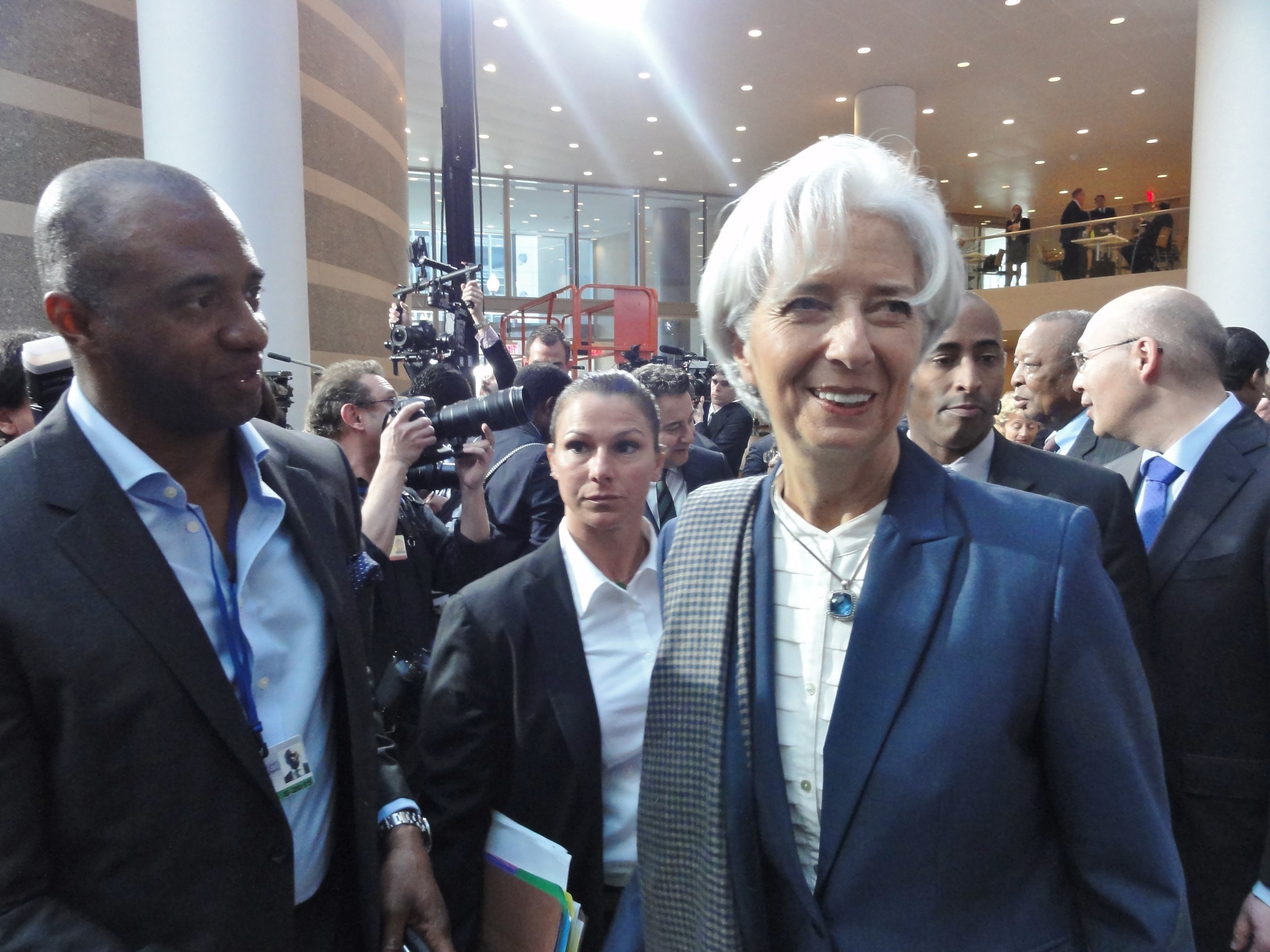 AIA Group Chairman Shawn Baldwin joins International Monetary Fund Managing Director Christine Lagarde at the 2015 IMF and World Bank spring meetings in Washington, D.C.