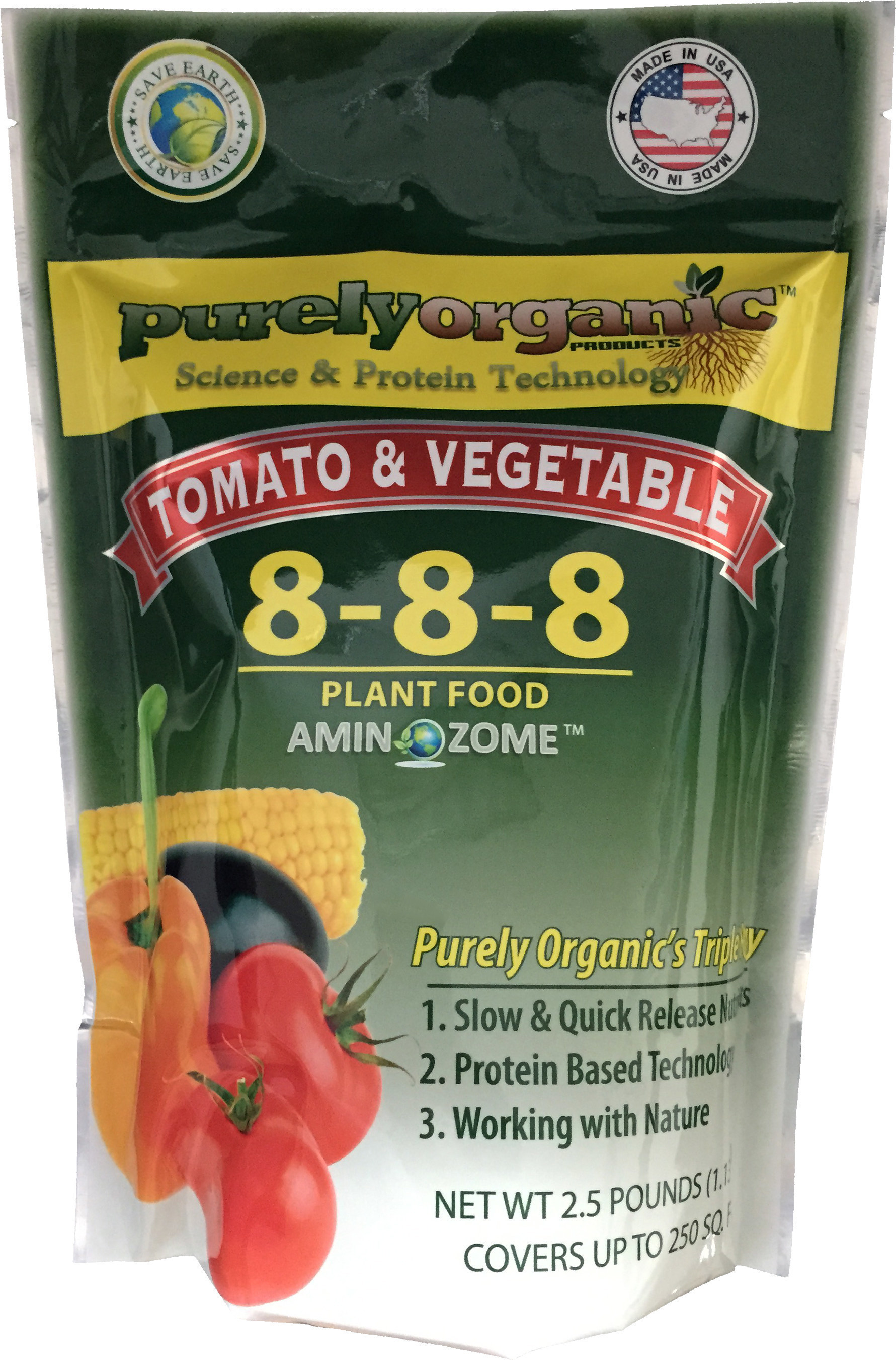 Purely Organic Products Natural 8-8-8 Tomato & Vegetable Plant Food is now available at The Home Depot stores nationwide.