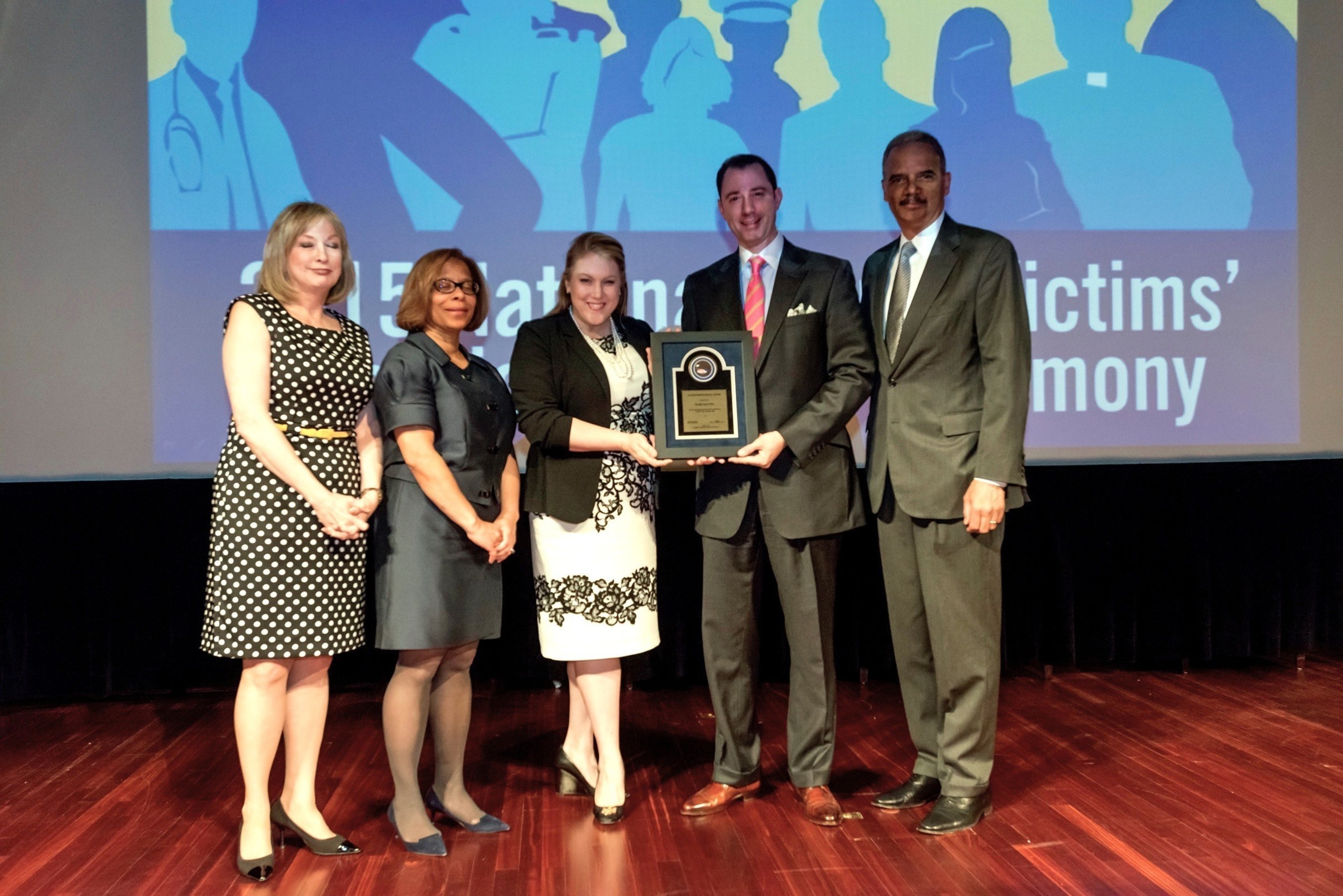Mary Kay Inc. receives the Allied Professional Award from the U.S. Department of Justice for the company's long-term commitment to preventing and ending domestic violence at the National Crime Victims' Rights Service Awards held April 21, 2015 in Washington, D.C.