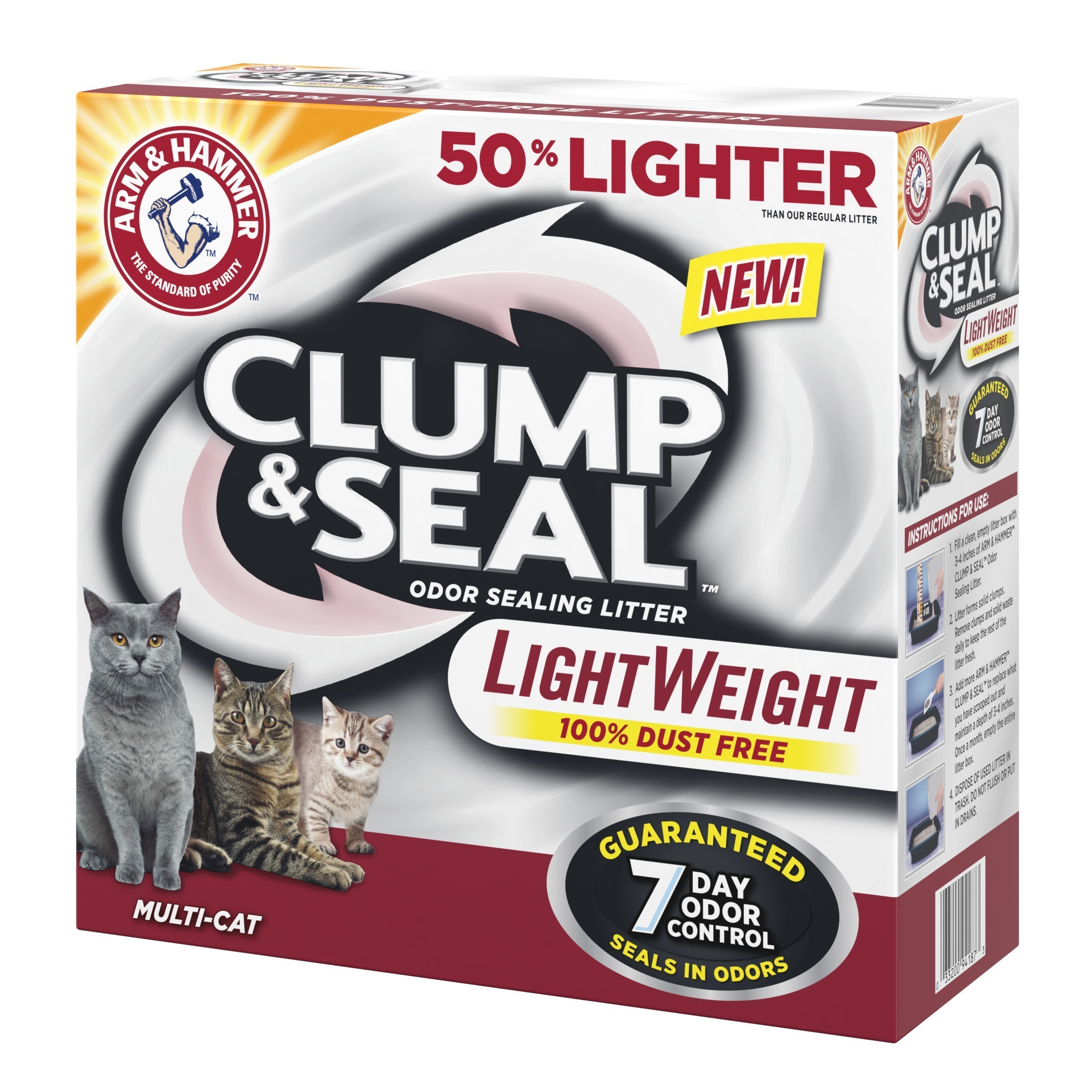 ARM & HAMMER(TM) launches Clump & Seal(TM) Lightweight Cat Litter aimed to "Lighten the Day" for cat owners
