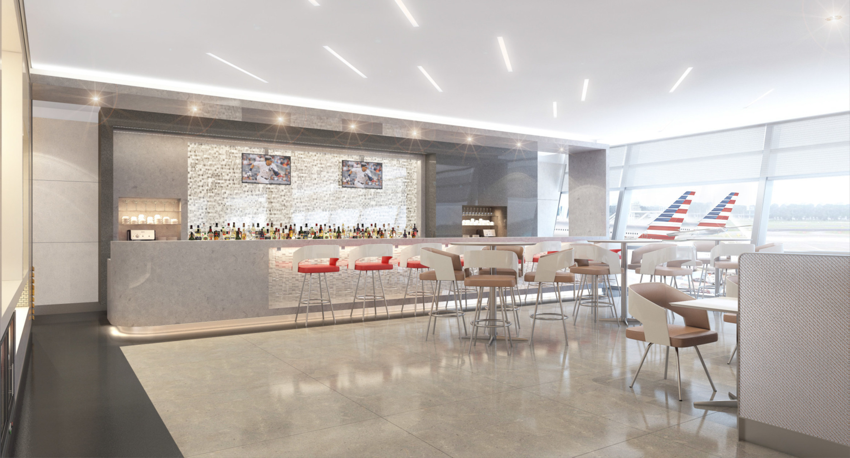 Rendering shows the new look for future Admirals Club lounge bars by James Park Associates Ltd.