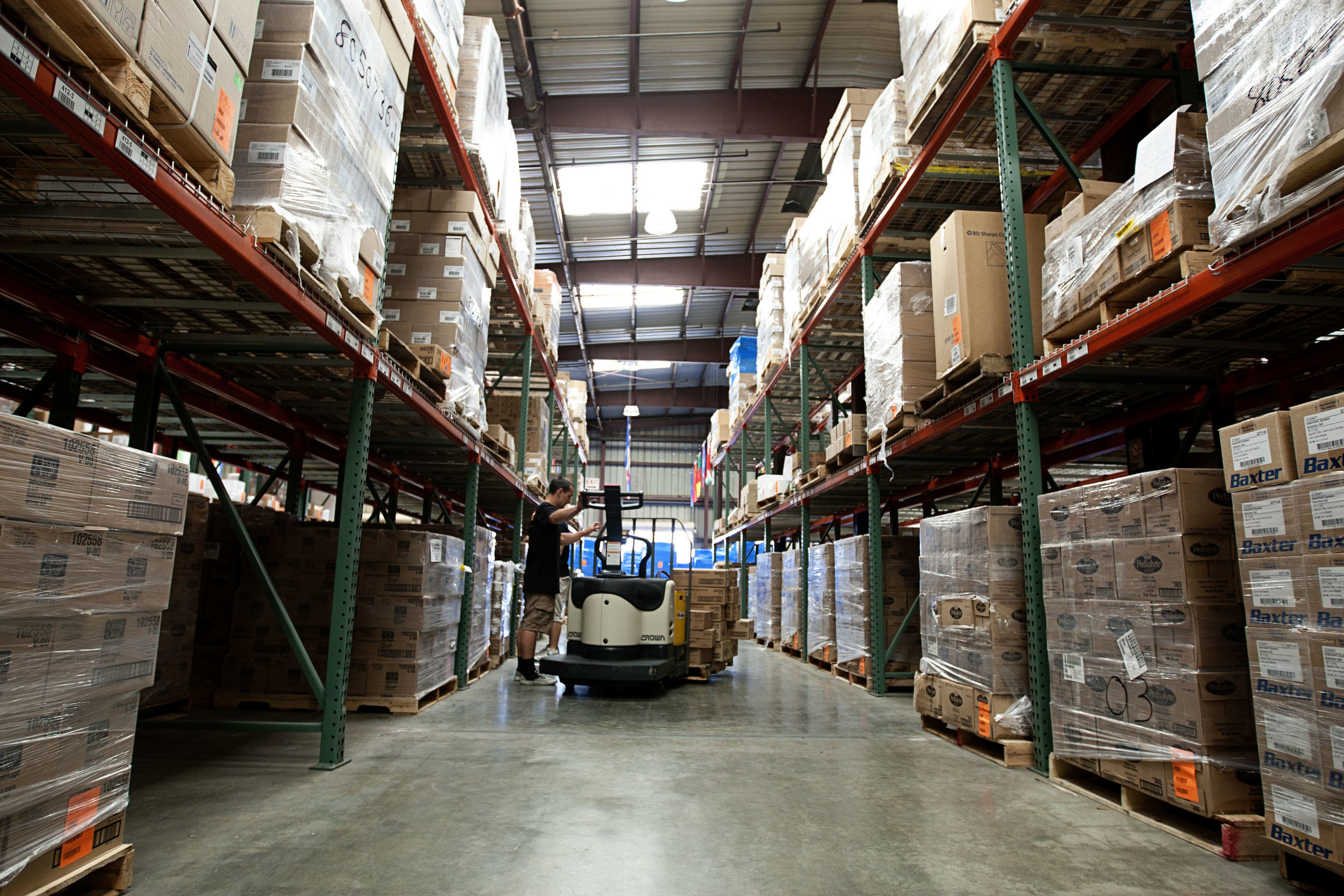 Humanitarian medical inventory in Direct Relief warehouse. (http://www.directrelief.org)