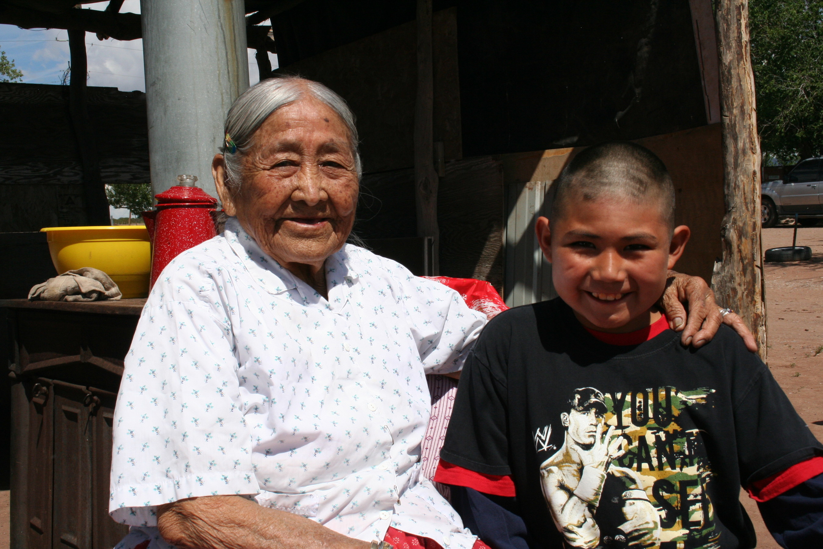 Native youth and grandmother from the Navajo Nation