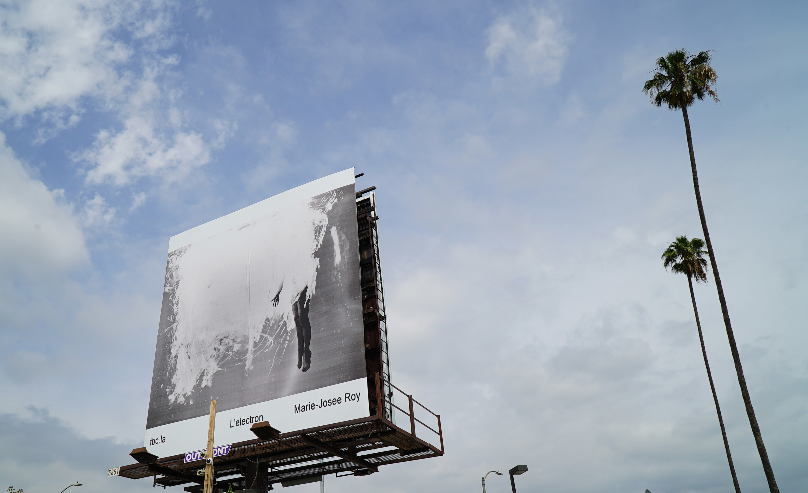 One of 14 works of art on display on billboards throughout Los Angeles through May 15 as part of The Billboard Creative Q1 2015 outdoor public art show.  This is the inaugural show from The Billboard Creative, a non-profit founded in 2014 with the goals of giving artists access to a mass audience and making art as assessable to Angelenos as the numerous billboards they view every day. Show map available at www.thebillboardcreative.com.  Artist: Marie-Josee Roy of Trois-Rivieres, Canada.  Location of this billboard:  Hollywood Blvd. just east of Western Avenue in Los Angeles.