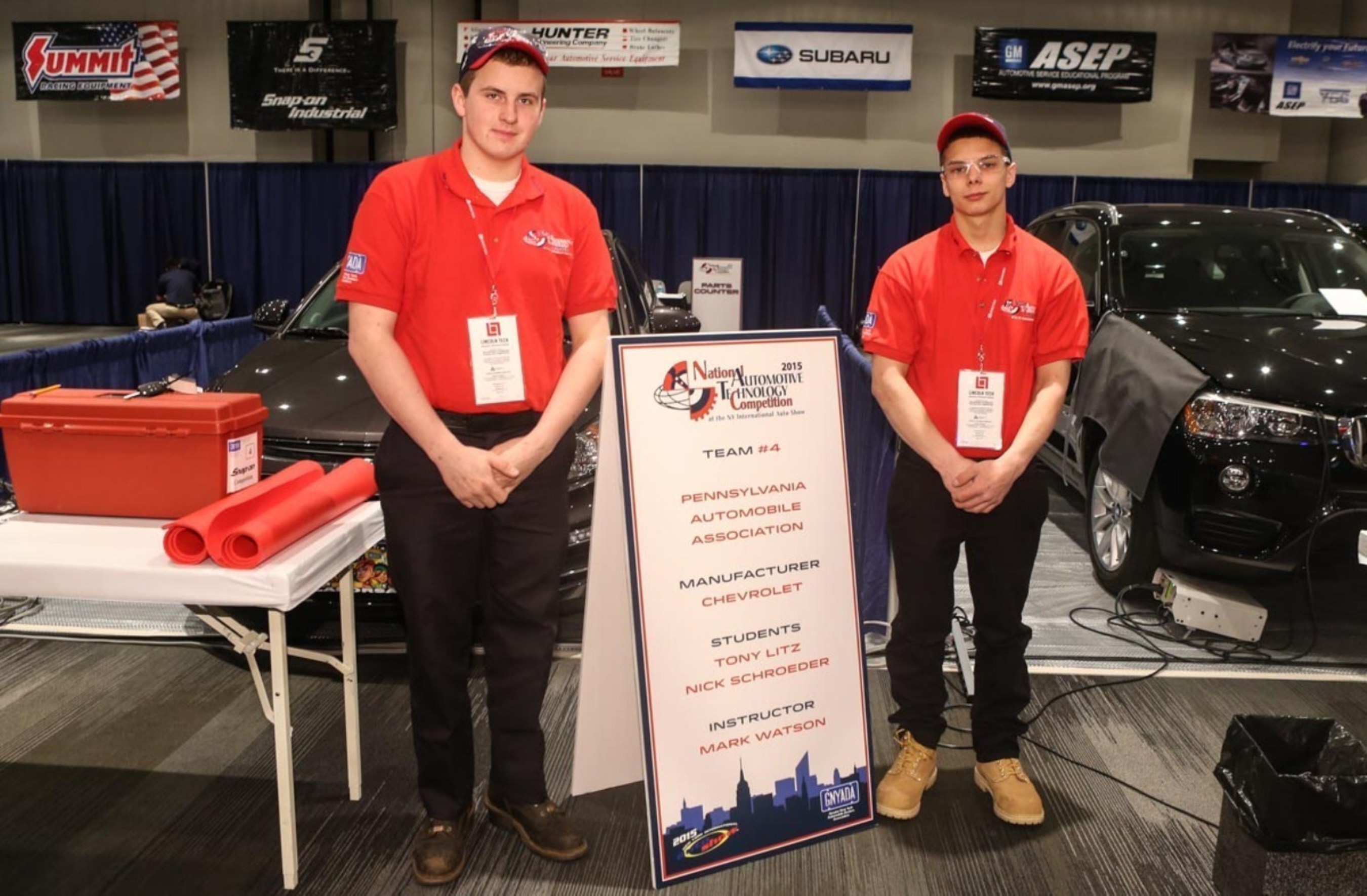 America's Top Technicians Nick Schroeder and Tony Litz take first place at the 2015 National Automotive Technology Competition.
