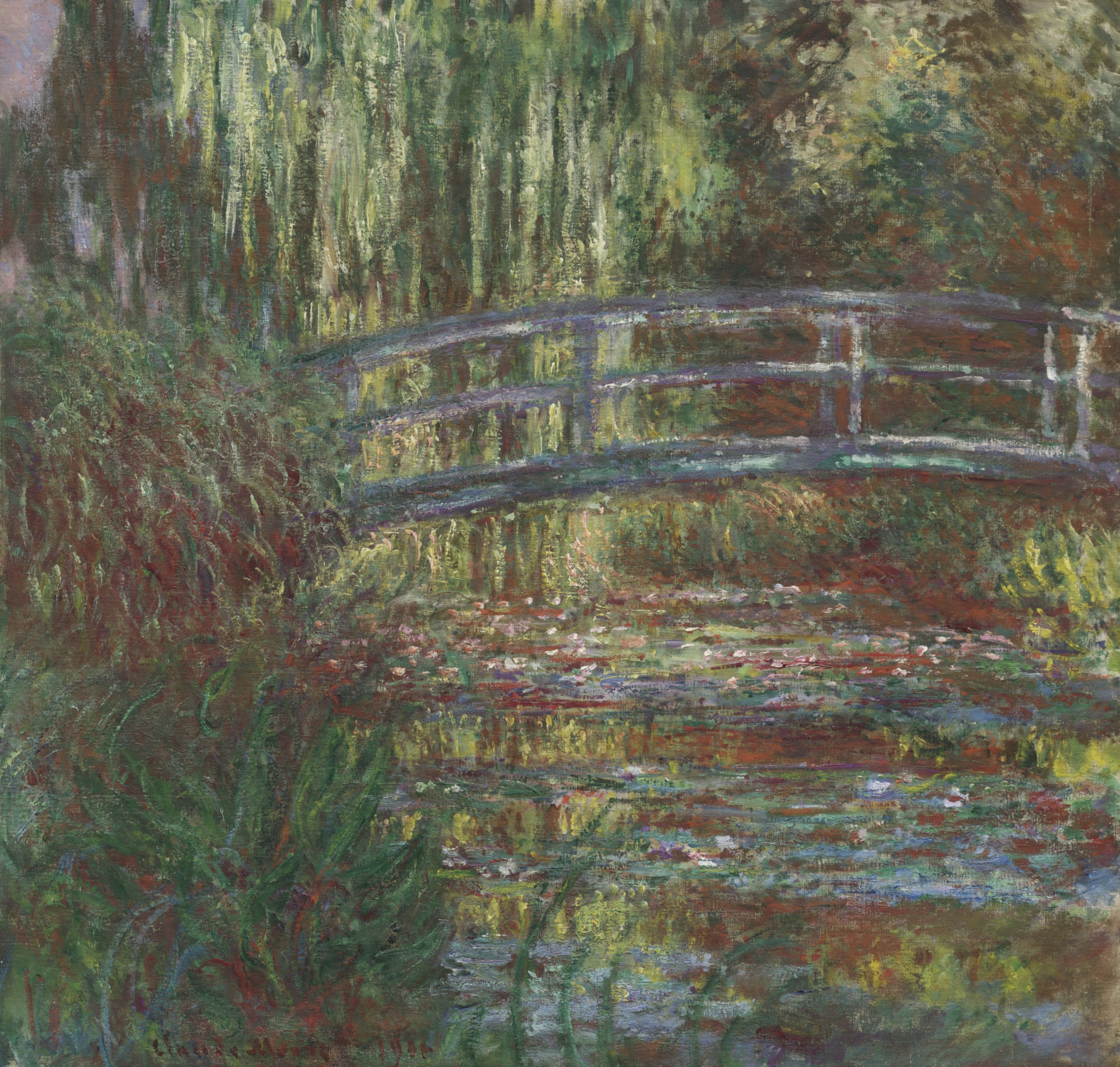 The water lily pond, 1900, by Claude Monet (French, 1840-1926). Oil on canvas. Museum of Fine Arts, Boston, Given in memory of Governor Alvan T. Fuller by the Fuller Foundation, 61.959. Photograph, 2015, MFA, Boston.
