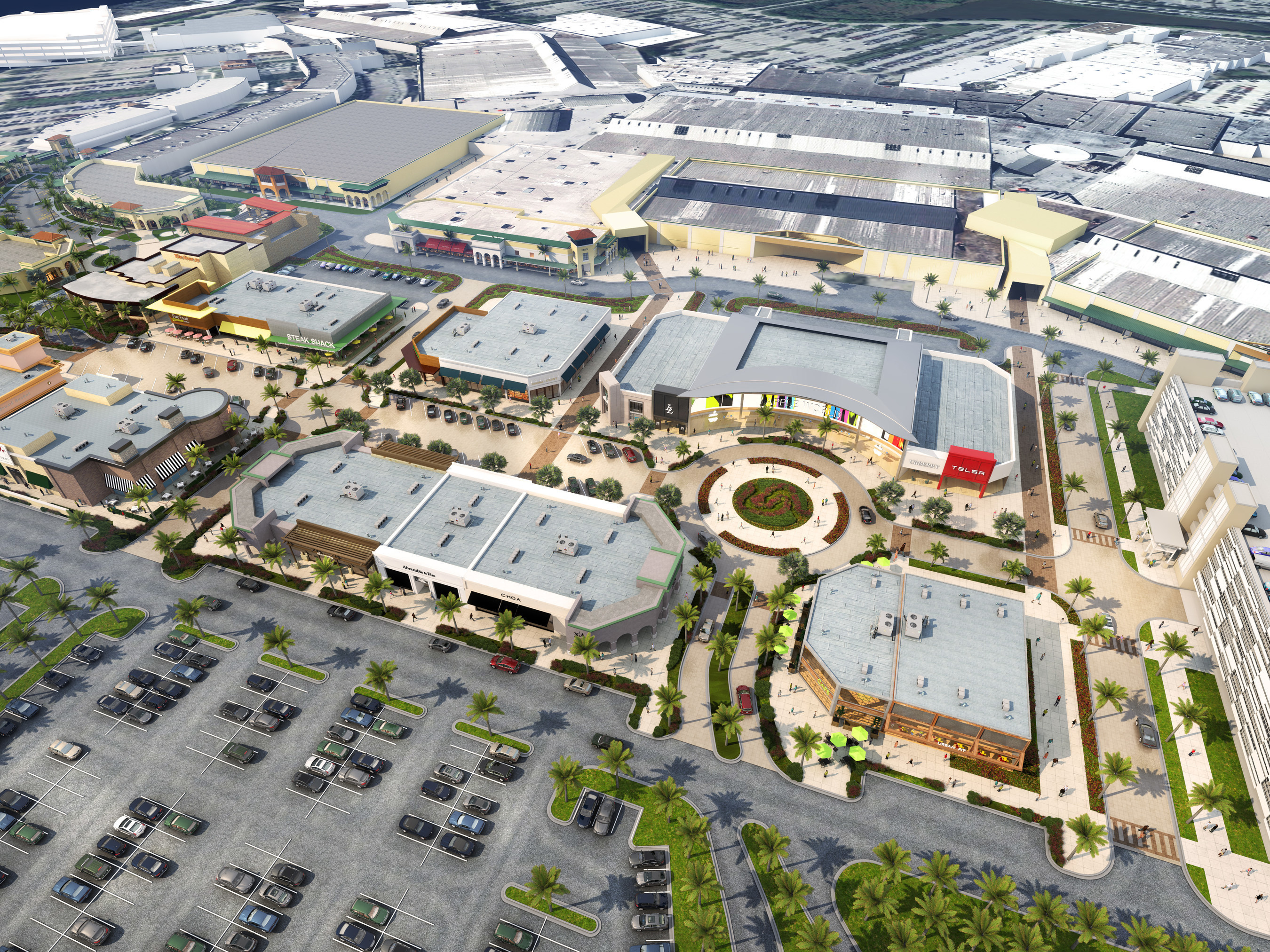 Overhead view of Town Center at Sawgrass