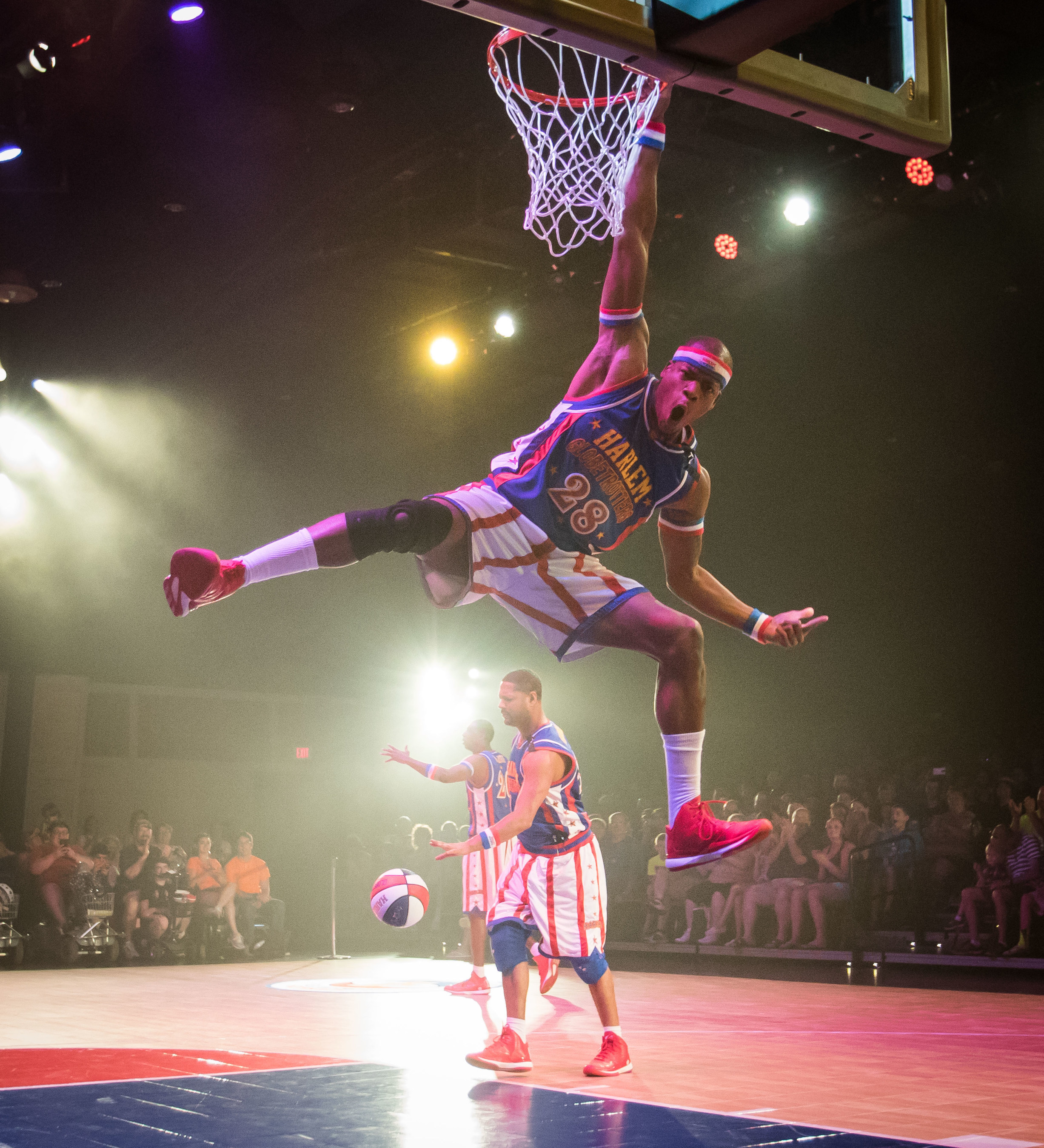The Harlem Globetrotters demonstrate their trademark basketball wizardry in The Globetrotter Experience, as they tip off their six-week, first-ever extended run at Silver Dollar City in Branson, Missouri.