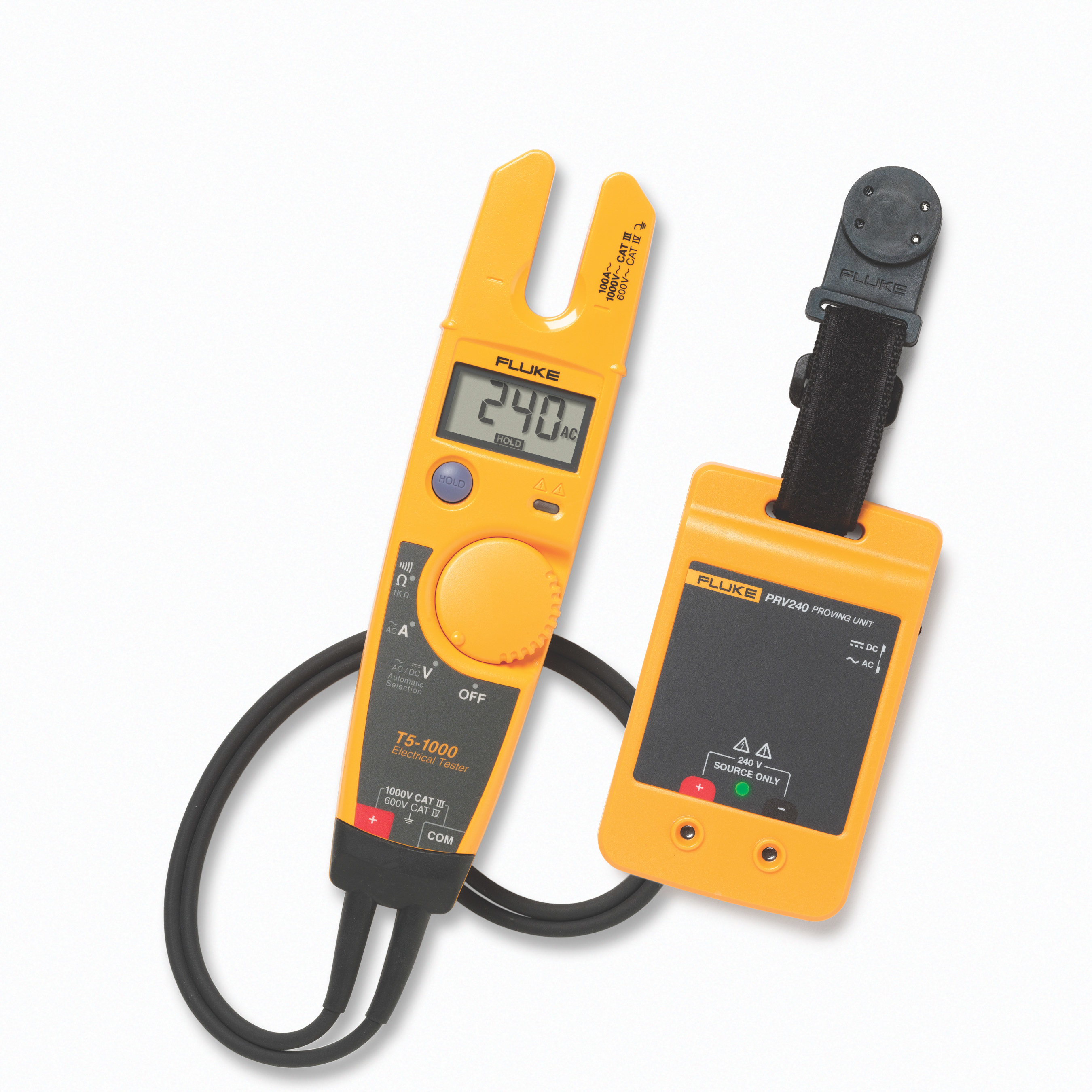 In contrast to using a known live source, using the PRV240 does not require personal protective equipment (PPE) for tester verification. Use of the PRV240 reduces the risk of shock and arc flash compared to verification of test instruments on high-energy sources in potentially hazardous electrical environments because the PRV240 provides a known voltage in a controlled, low-current state in accordance with safe work practices.