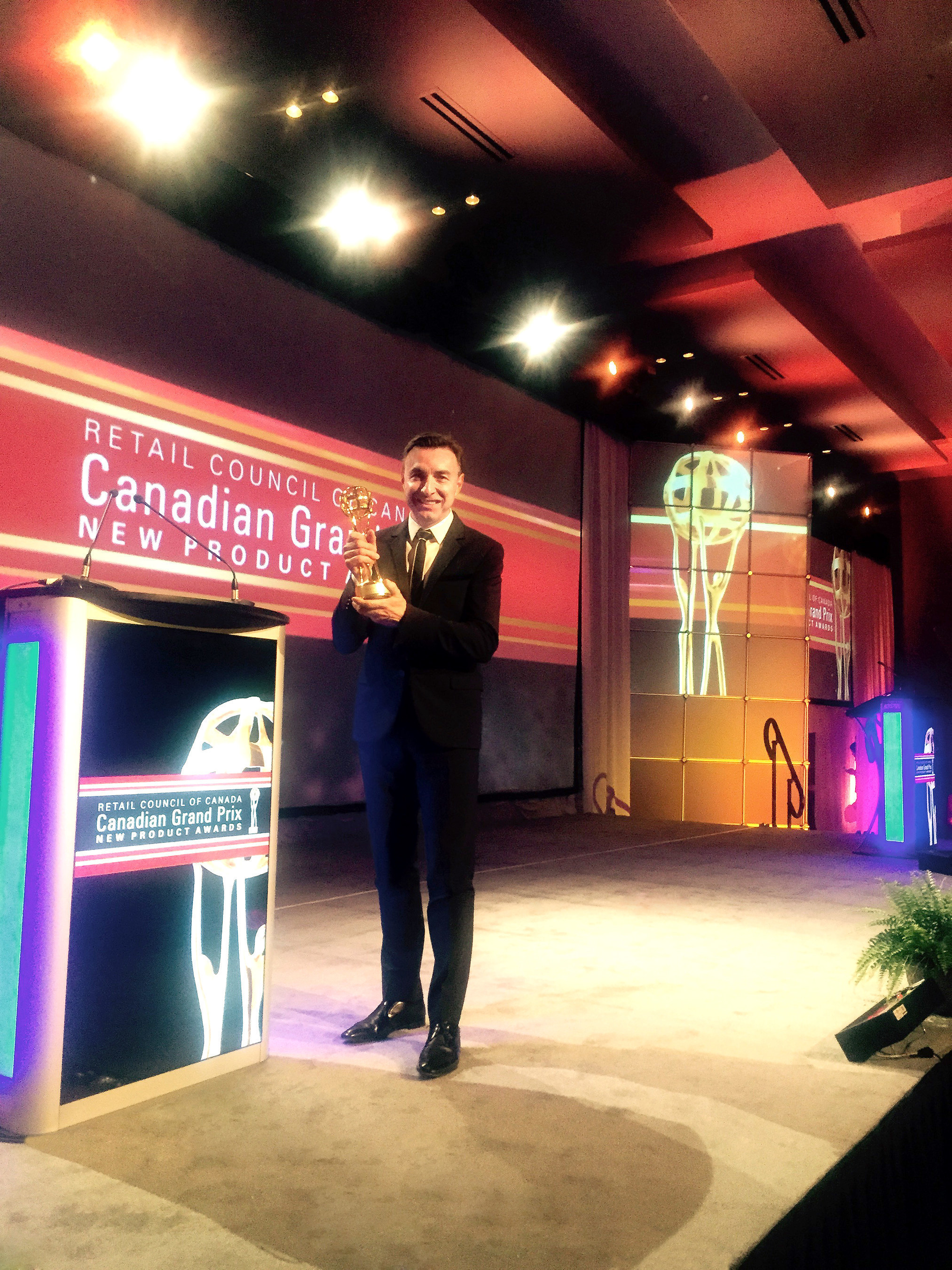 Yves Potvin, Founder & President of gardein at the 22nd annual Canadian Grand Prix New Product Awards.