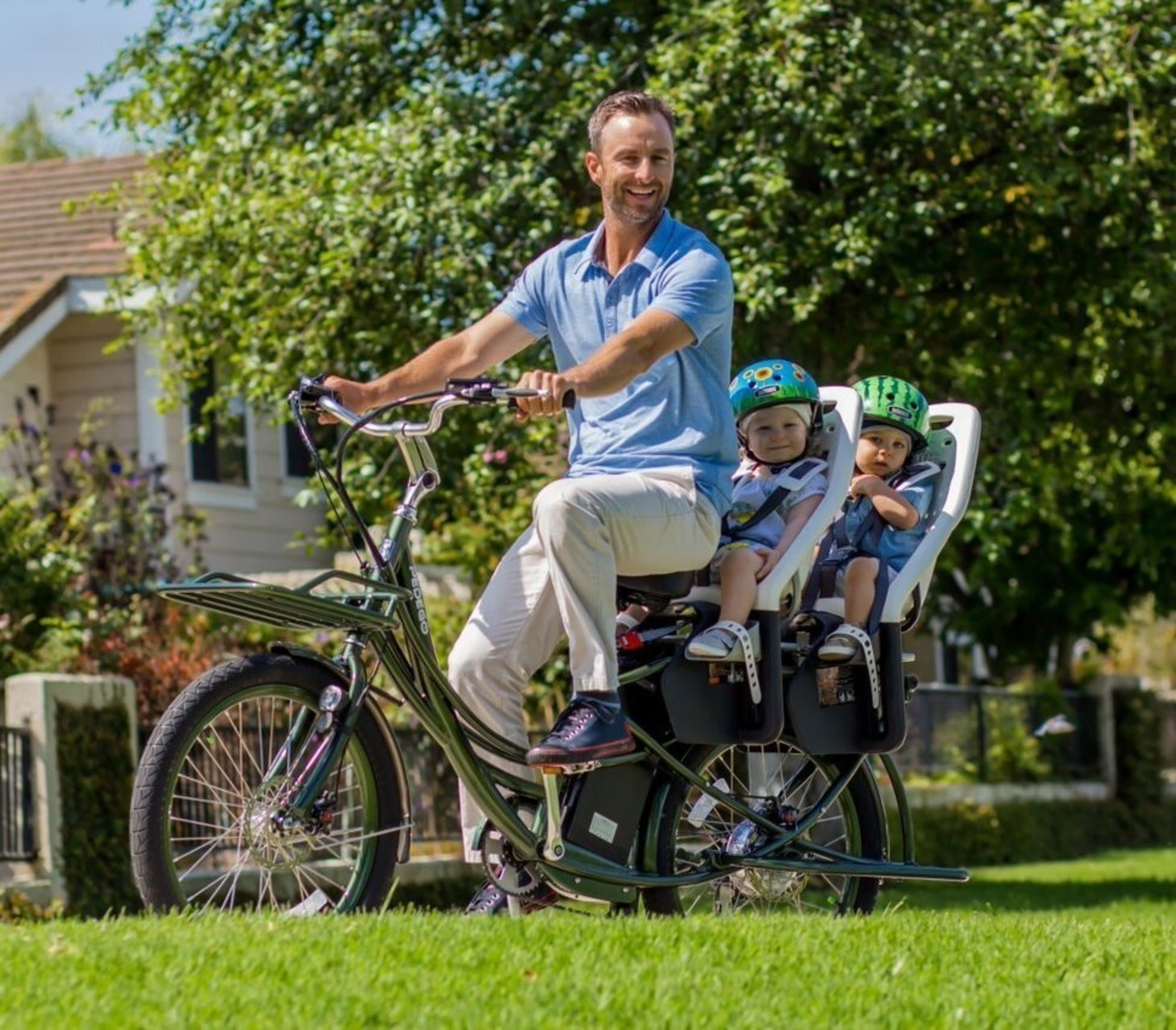 Pedego Introduces a Superhero Bike - the Stretch Cargo!  Carry heavy loads or even a second rider (or two!) on amazing new Pedego electric bicycle.
