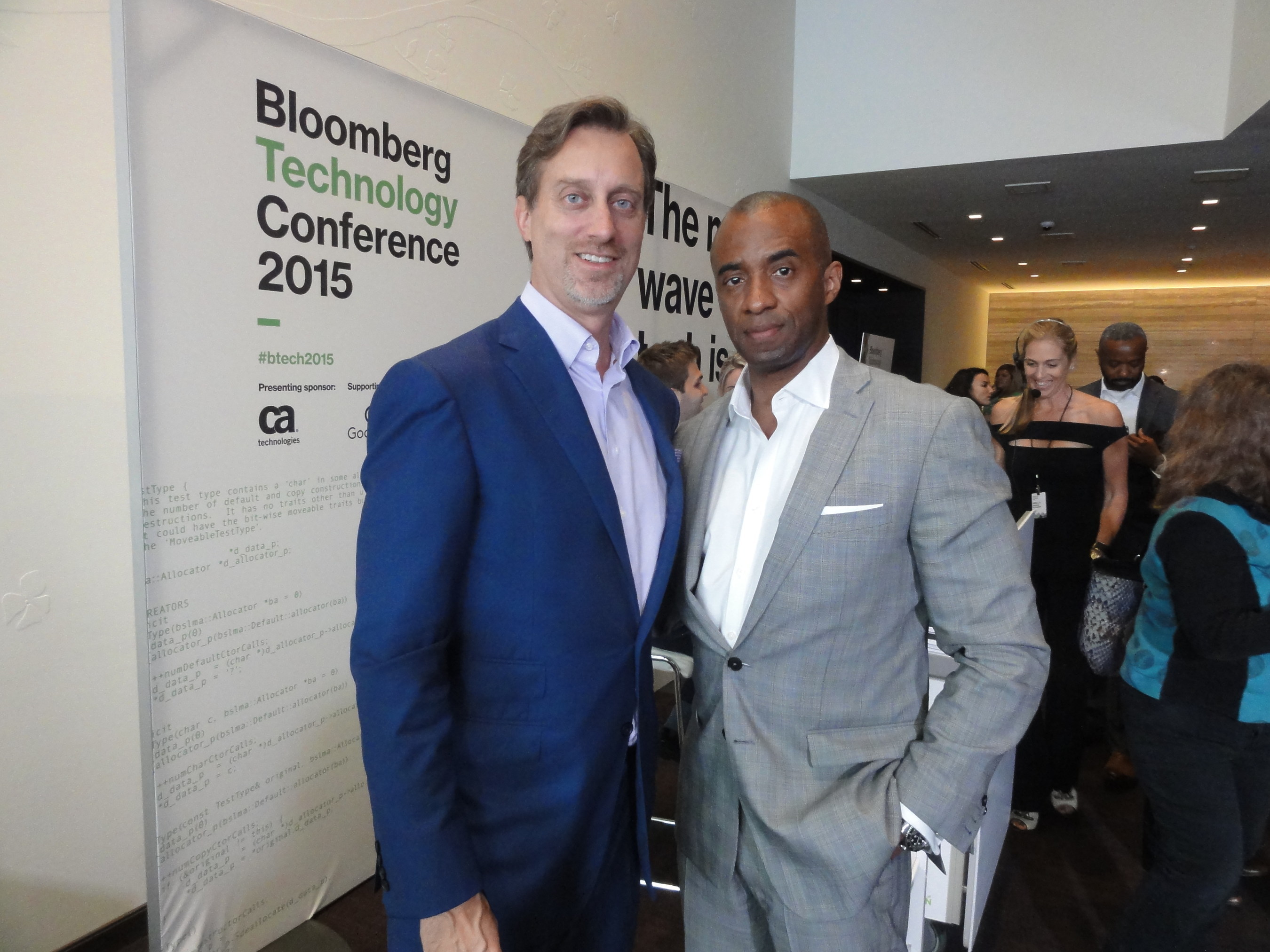Shawn Baldwin (right), Chairman of AIA Group, an advisory and investment firm that specializes in alternative investments, foreign exchange, derivatives and commodities markets, with Cory Johnson, anchor and editor-at-large for Bloomberg Television.