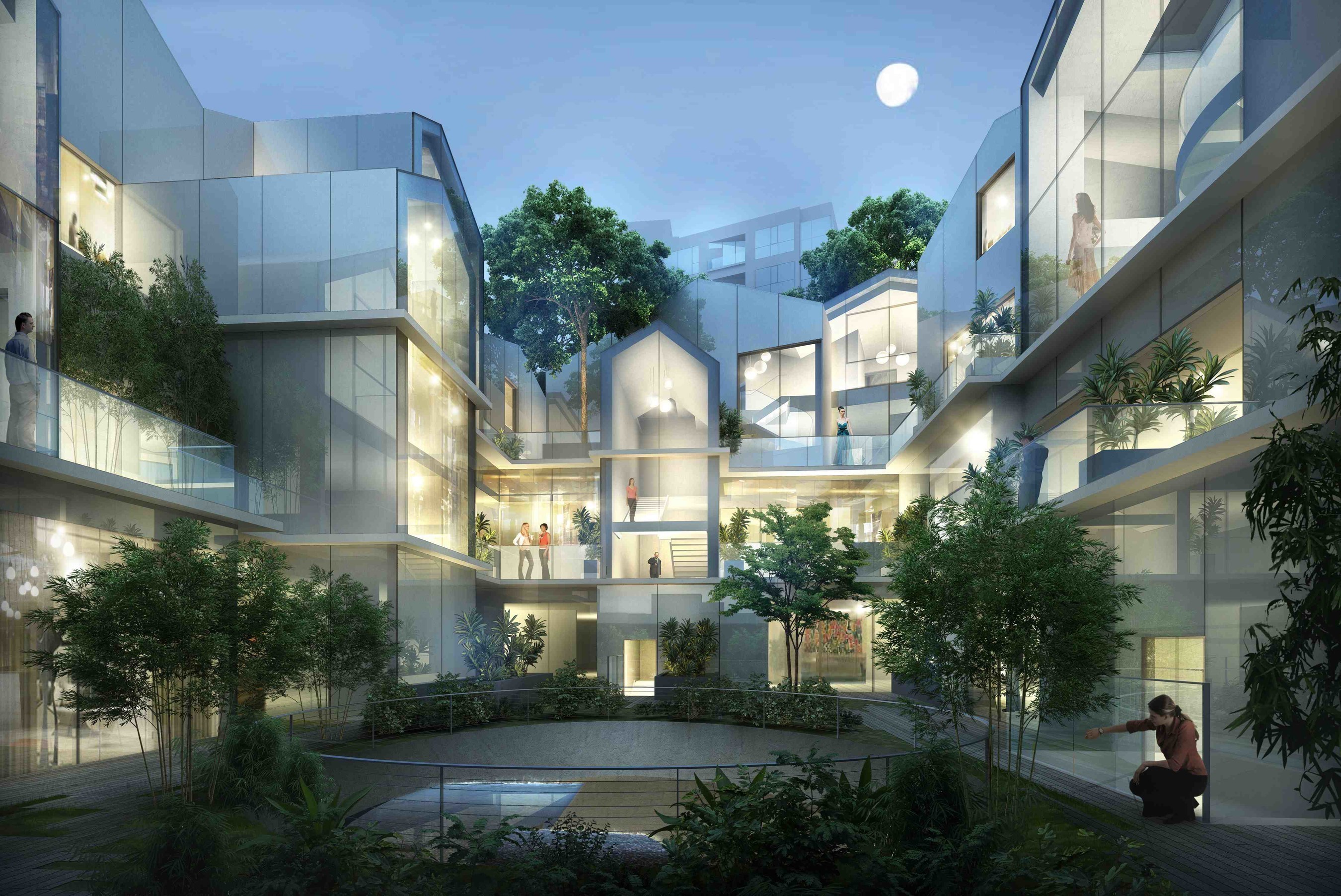 8600 Wilshire in Beverly Hills, courtyard rendering courtesy of MAD