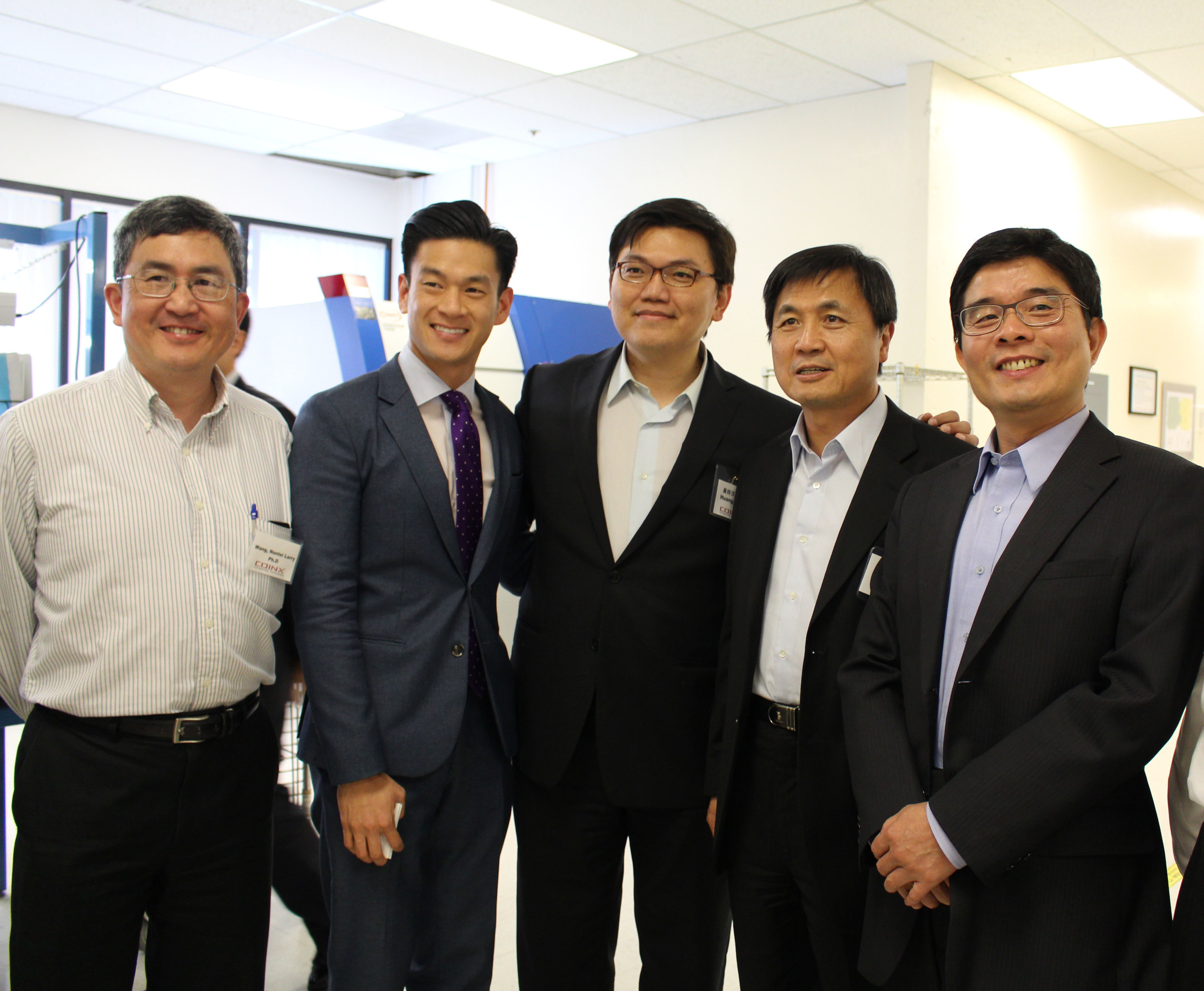 (From left to right) CEO of TIEC,Dr. Larry Wang; California State Assembly Member-Evan Low; Founding Partner of COINX-Dr. Eric Huang; Minister of Science and Technology-Dr. Jyuo-Min Shyu and Director of TECO, Dr. Ting-An Wang