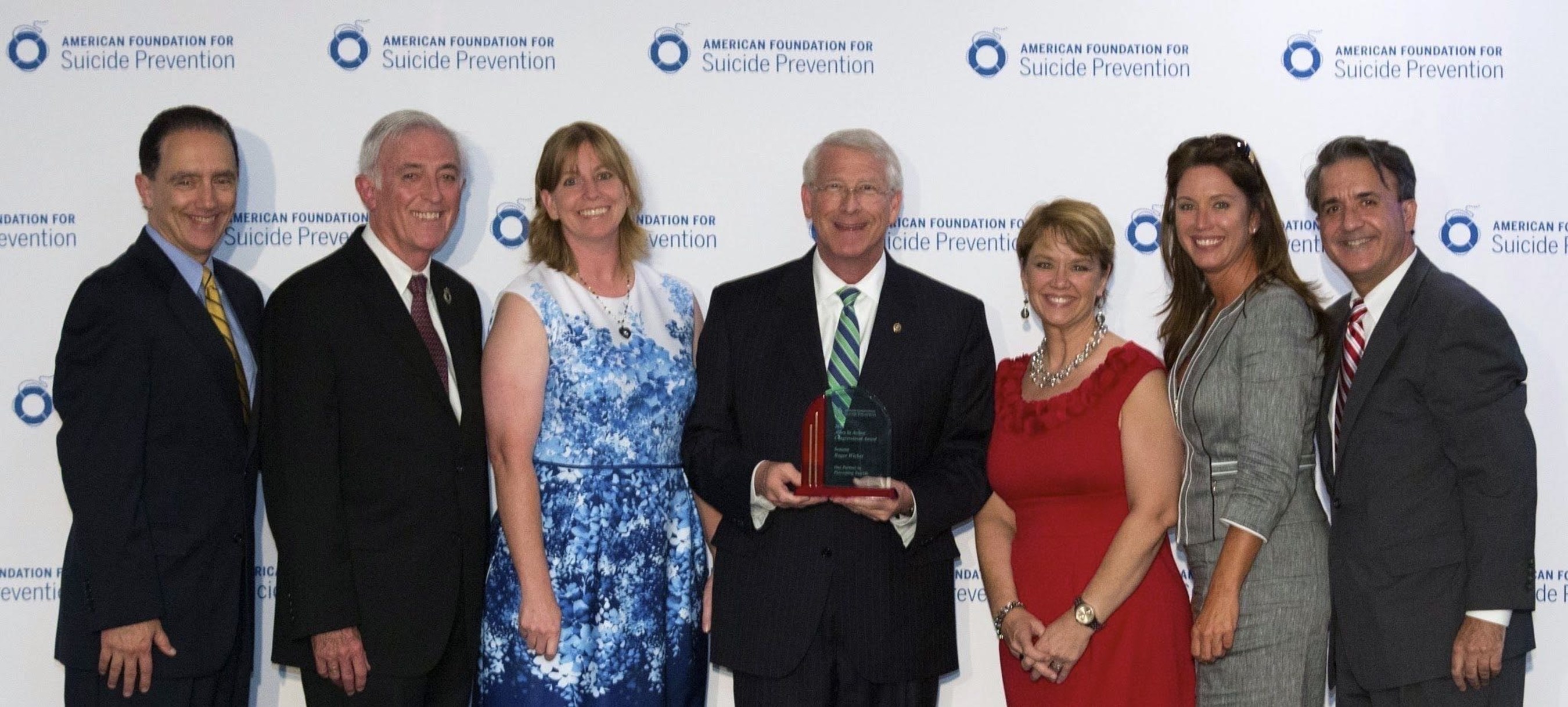 The American Foundation for Suicide Prevention Honors Senator Roger Wicker (R-MS) for Exceptional Service
