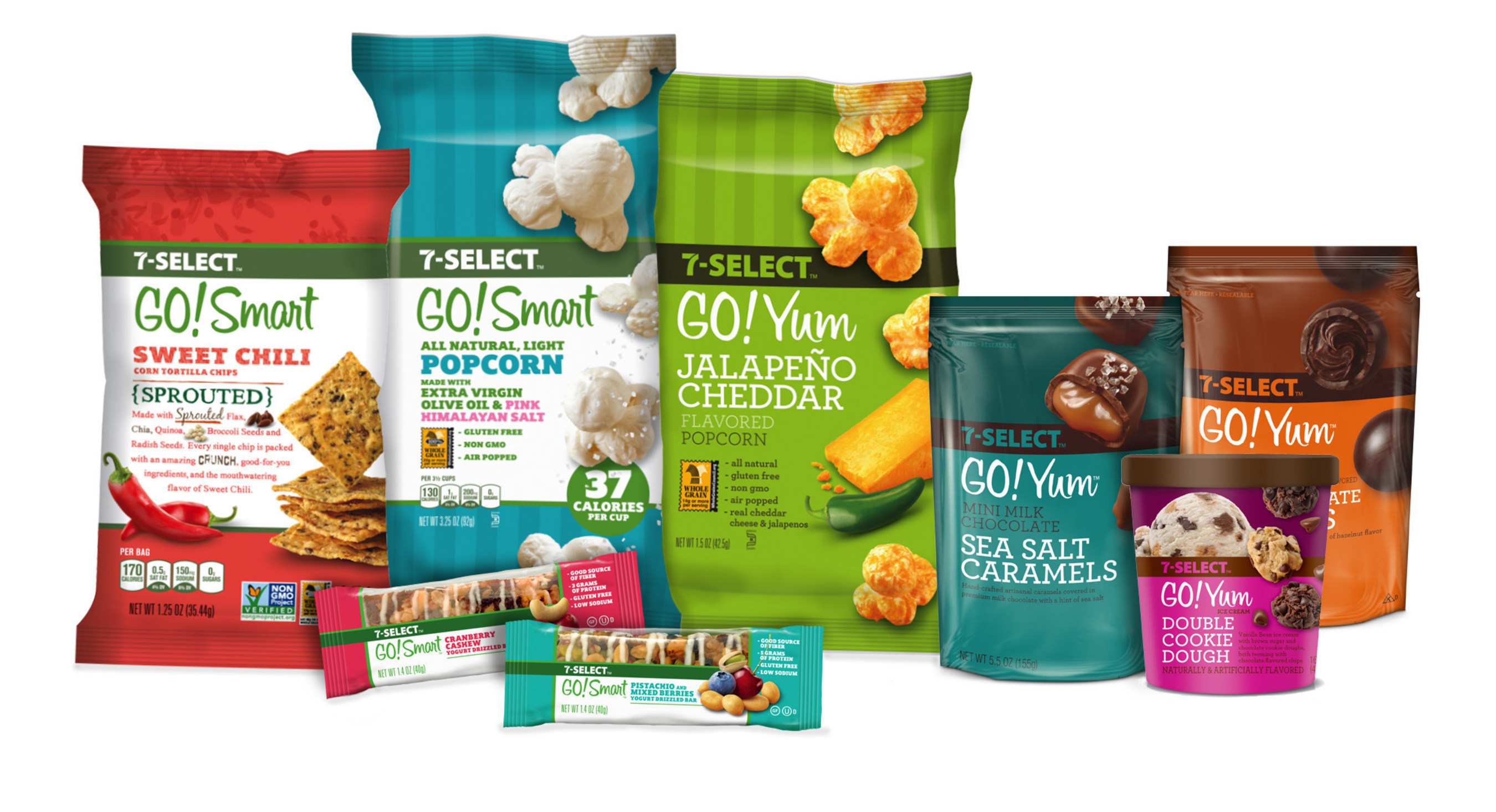 Inspired by customer feedback, 7-Eleven 7-Select GO!Yum(TM) and 7-Select GO!Smart(TM) satisfy consumer requests for variety in both indulgent and better-for-you products.