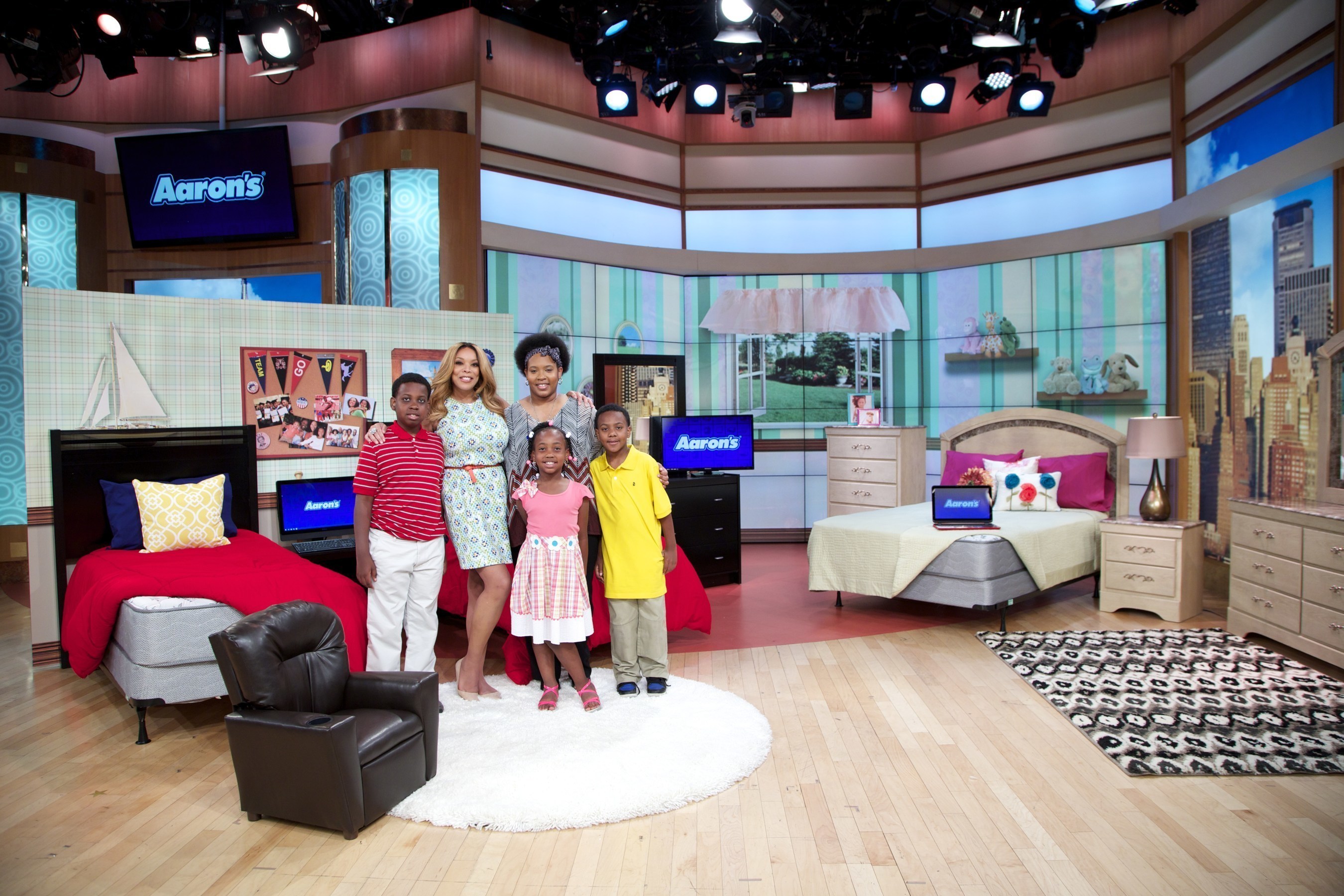 Aaron's and The Wendy Williams Show make over two children's bedrooms complete with furniture and electronics for Louisiana resident and Hurricane Isaac survivor Latasha Lee and her family as a part of the 'Win a Room in June' contest.