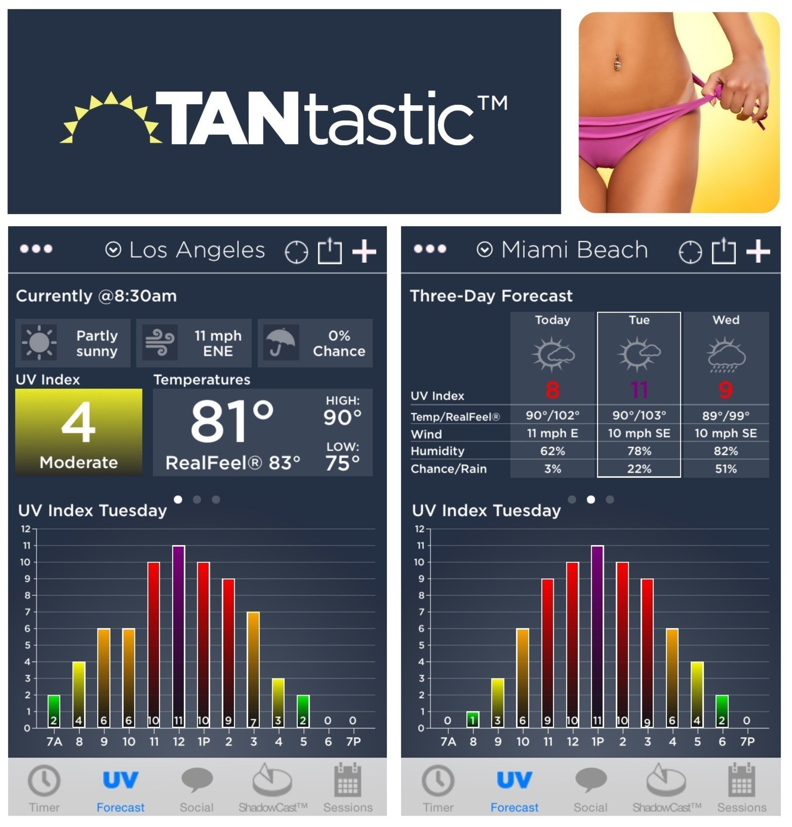 TANtastic is the new must-have iPhone and iPad app that helps with summertime activities.
