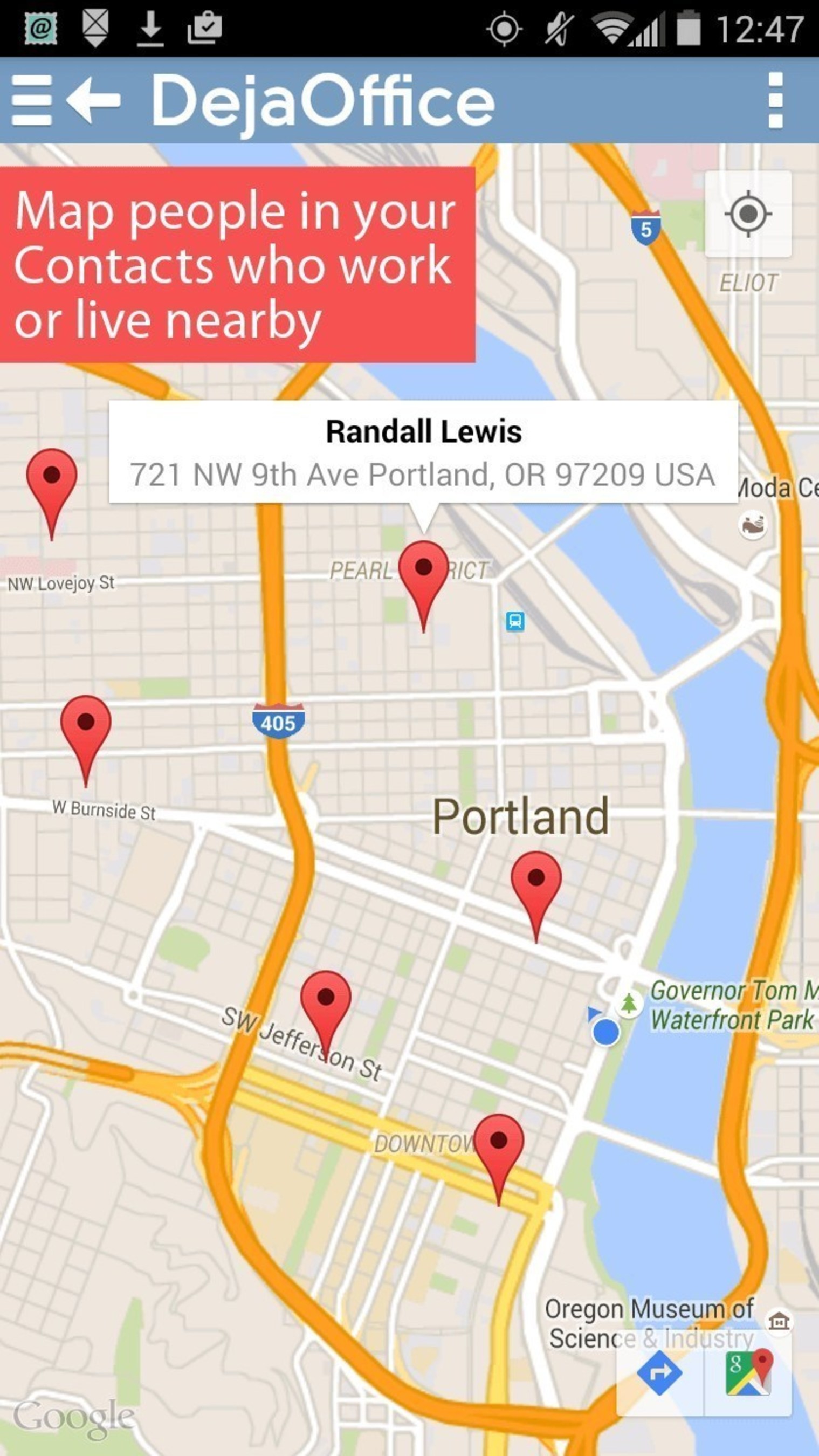 Map people in your Contacts who work or live nearby