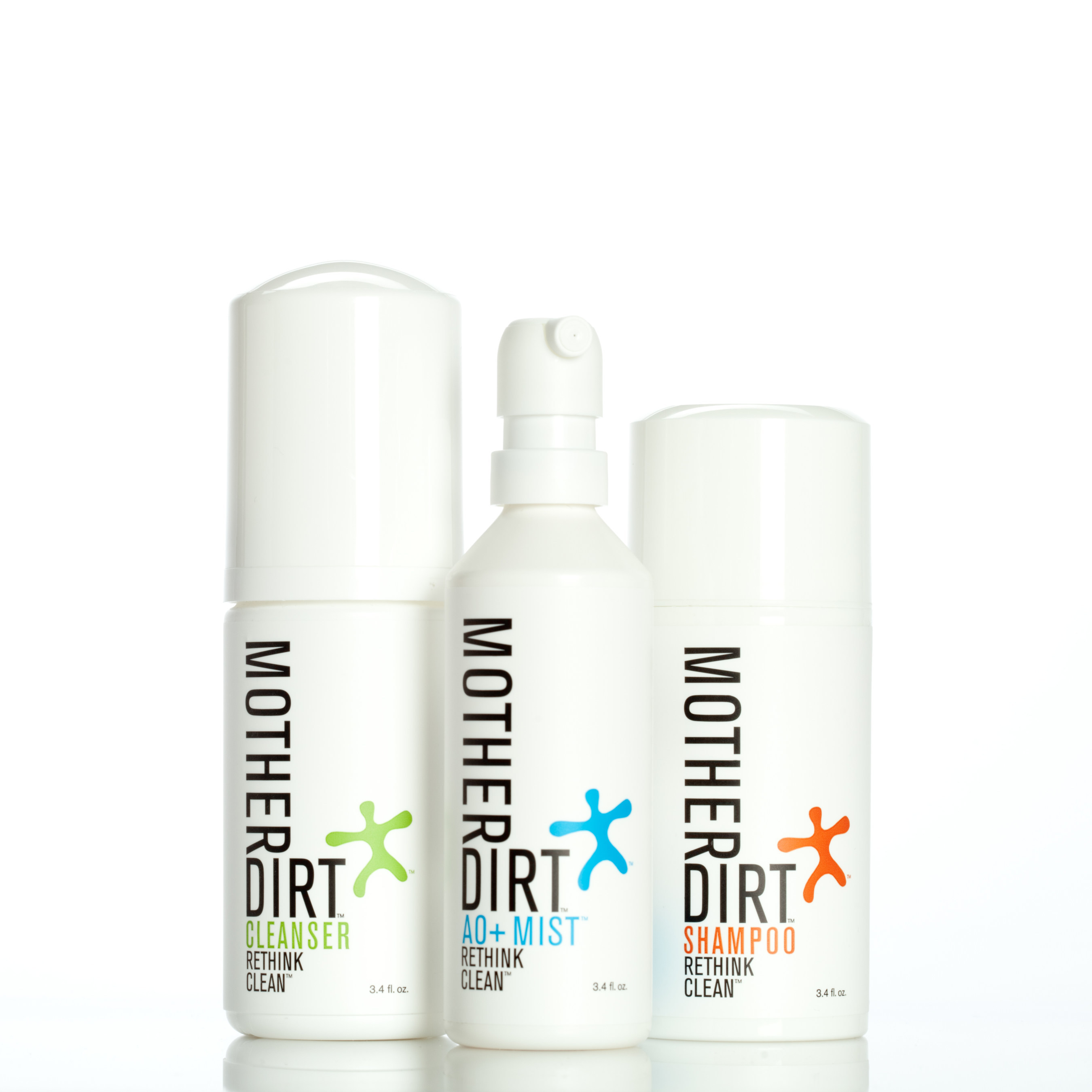 The line includes Mother Dirt Cleanser, Mother Dirt AO  Mist and Mother Dirt Shampoo
