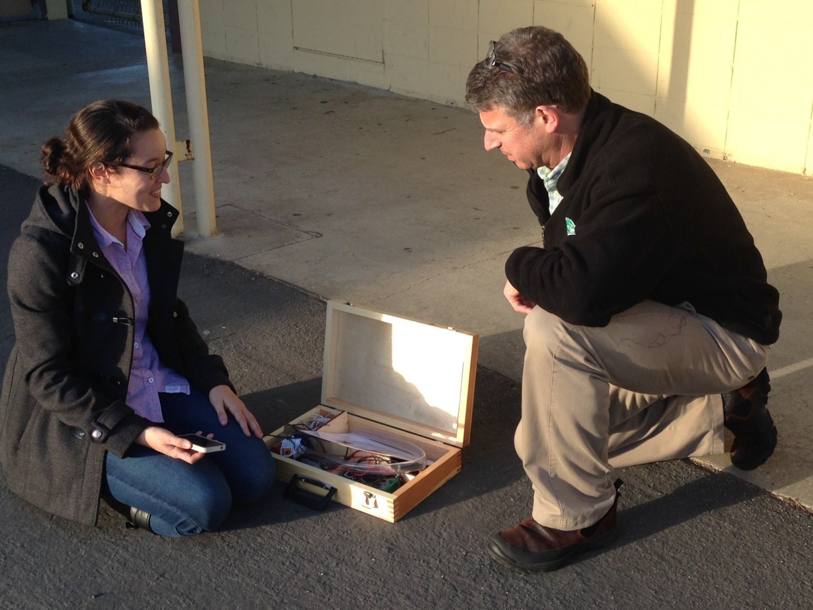 An OpTerra engineer and Jefferson ESD teacher collaborate during a recent solar energy STEM training. As part of the larger sustainability program at the district, OpTerra is providing professional development opportunities around STEM learning to teachers and students.