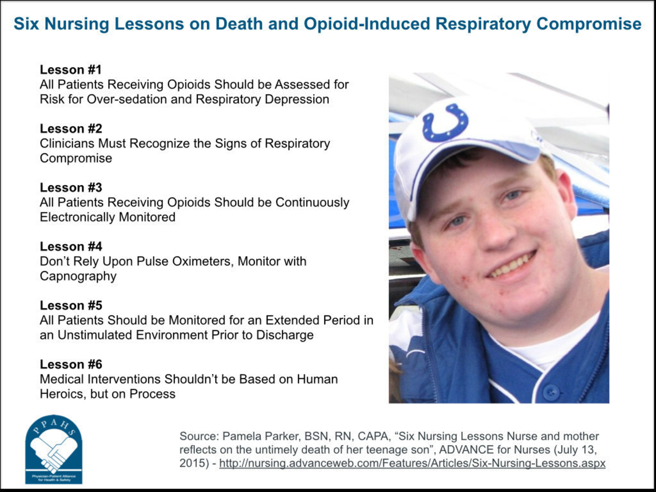 Six lessons on death and opioid-induced respiratory compromise in honor of the death anniversary of 17-year old Logan