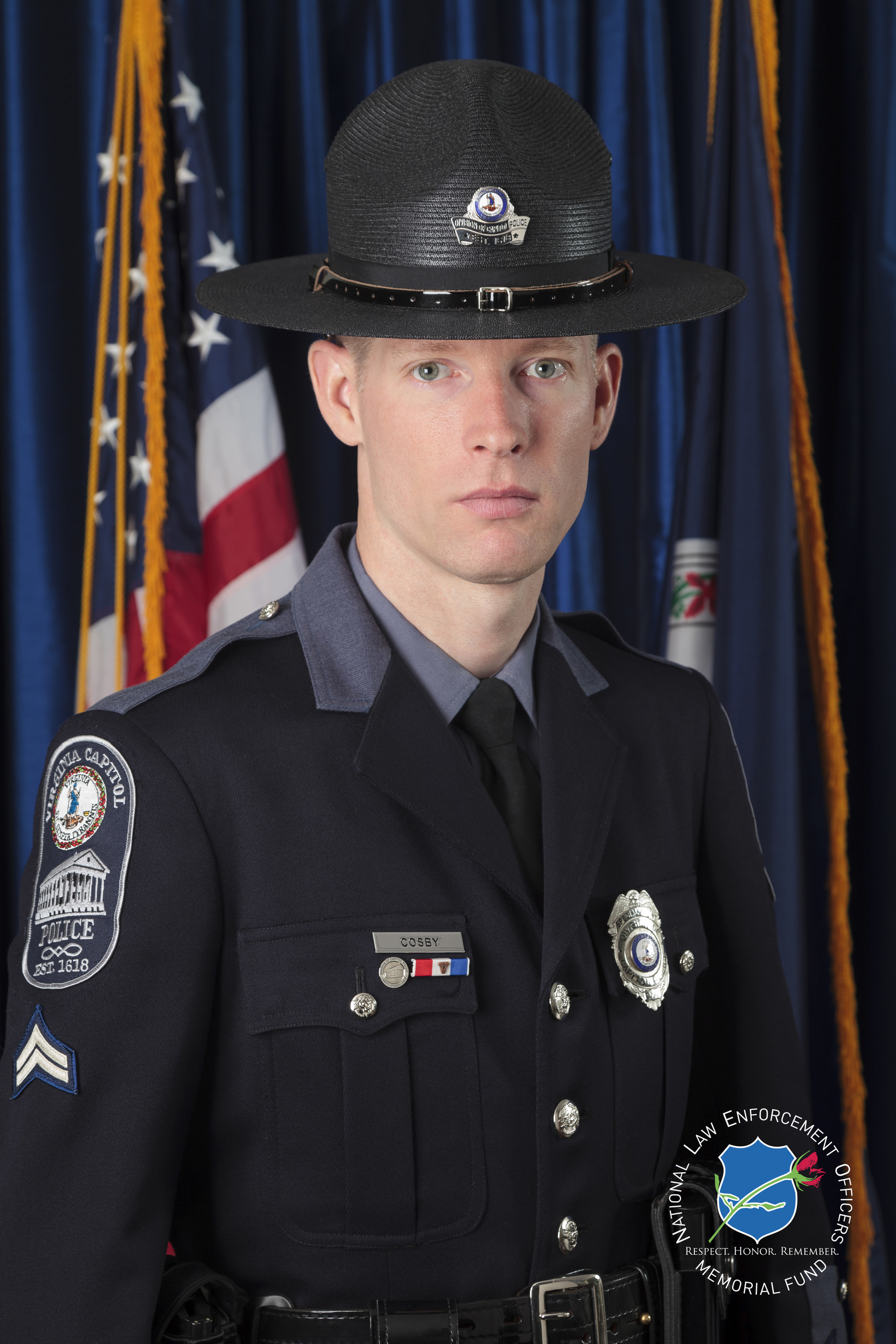 The National Law Enforcement Officers Memorial Fund has selected Corporal James L. Cosby Jr., from the Division of Capitol Police in the Commonwealth of Virginia, as the recipient of its Officer of the Month Award for July 2015.