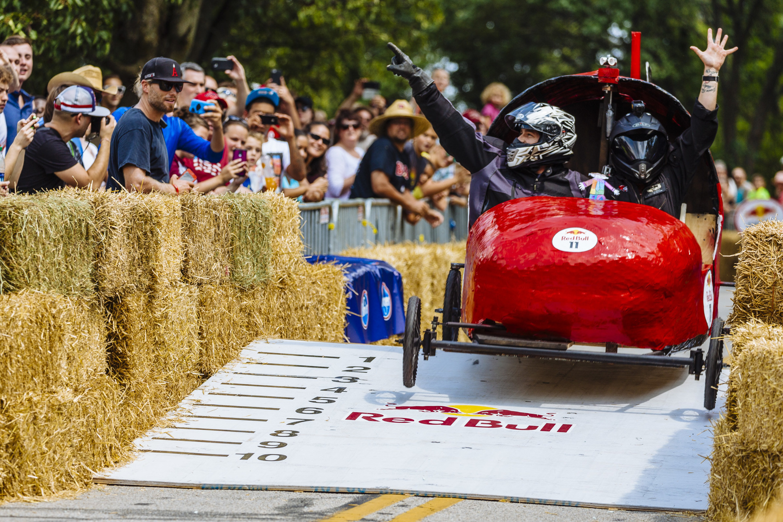 Team Miss Guided Clears a Jump at Red Bull Soapbox Race Ohio